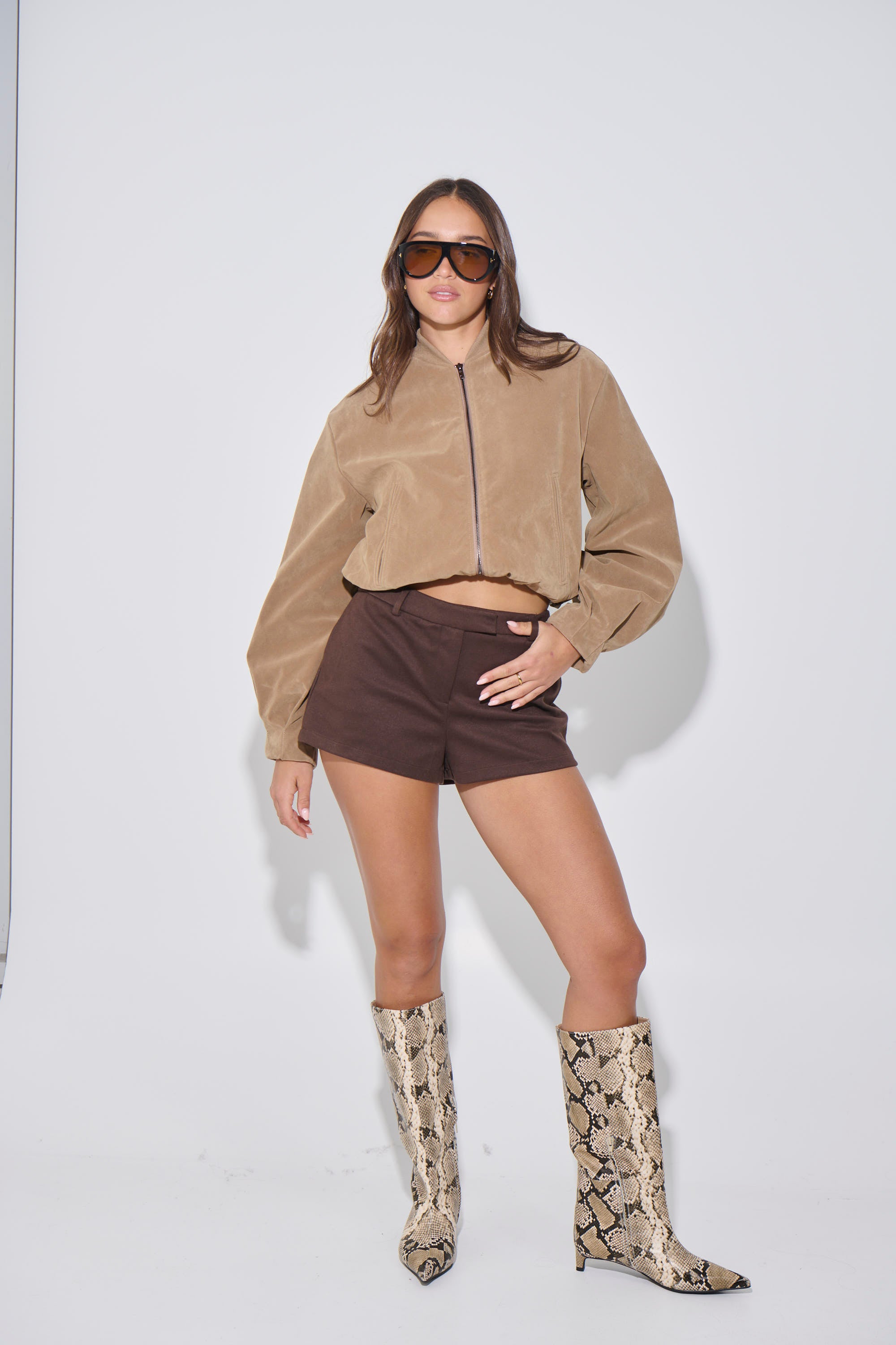 Clara Bomber Taupe