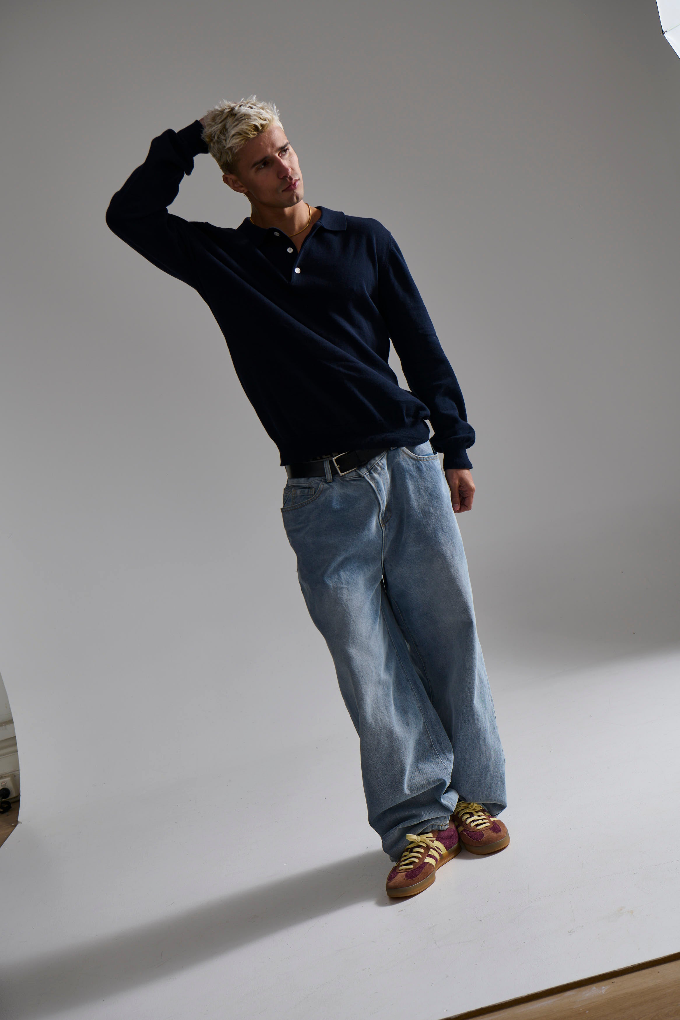 Mick Long Sleeve Polo Navy