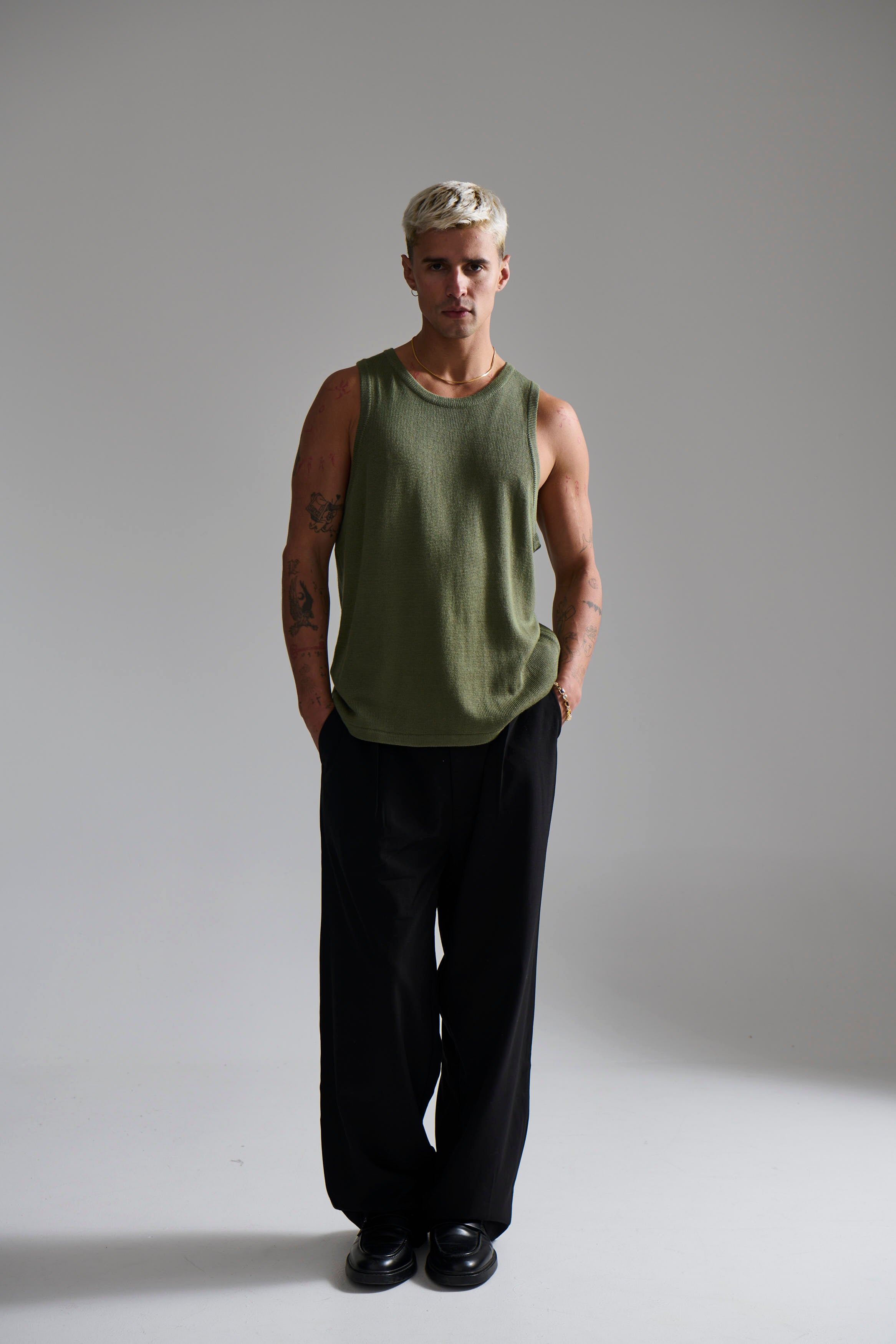 Deran Knitted Tank Khaki