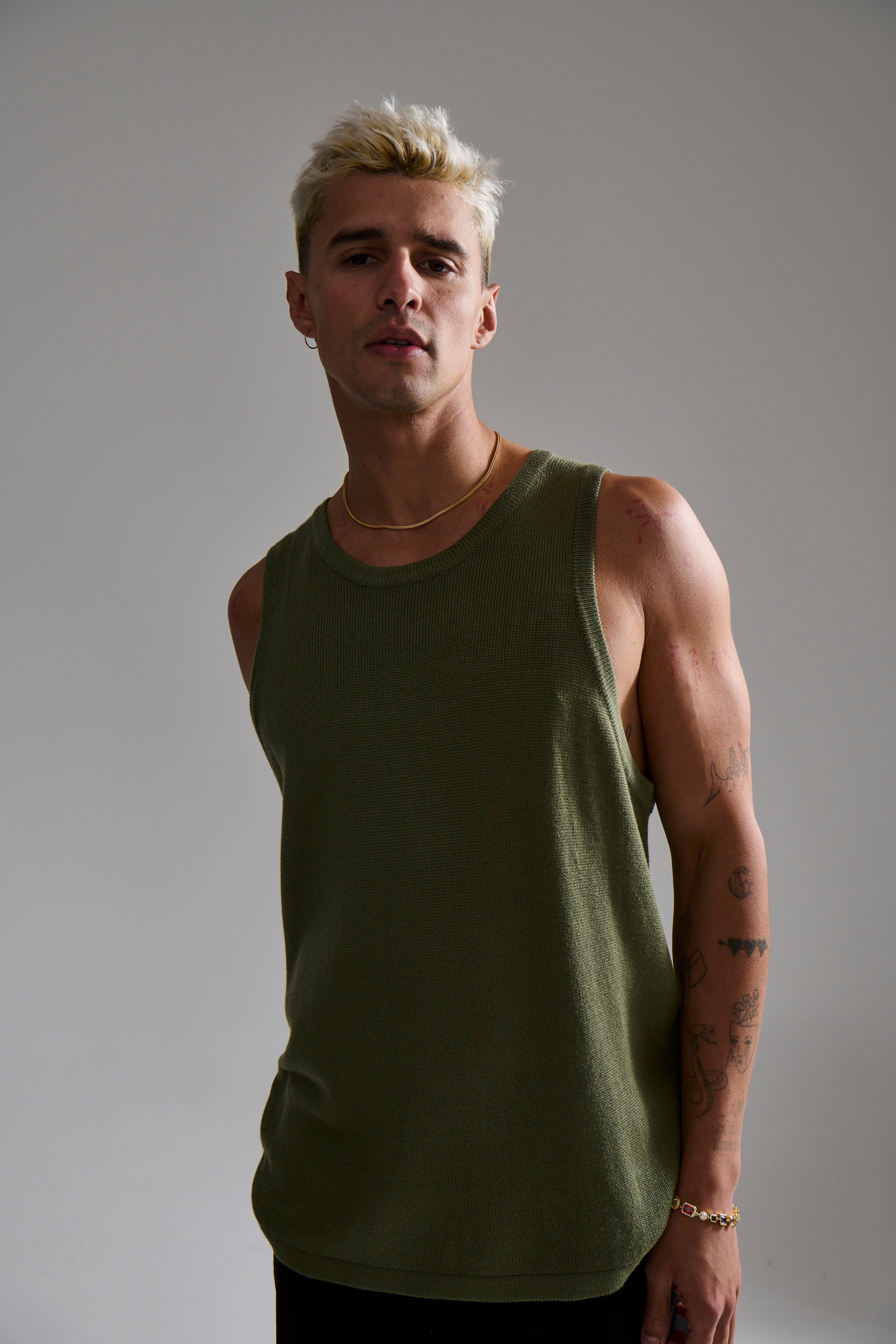 Deran Knitted Tank Khaki