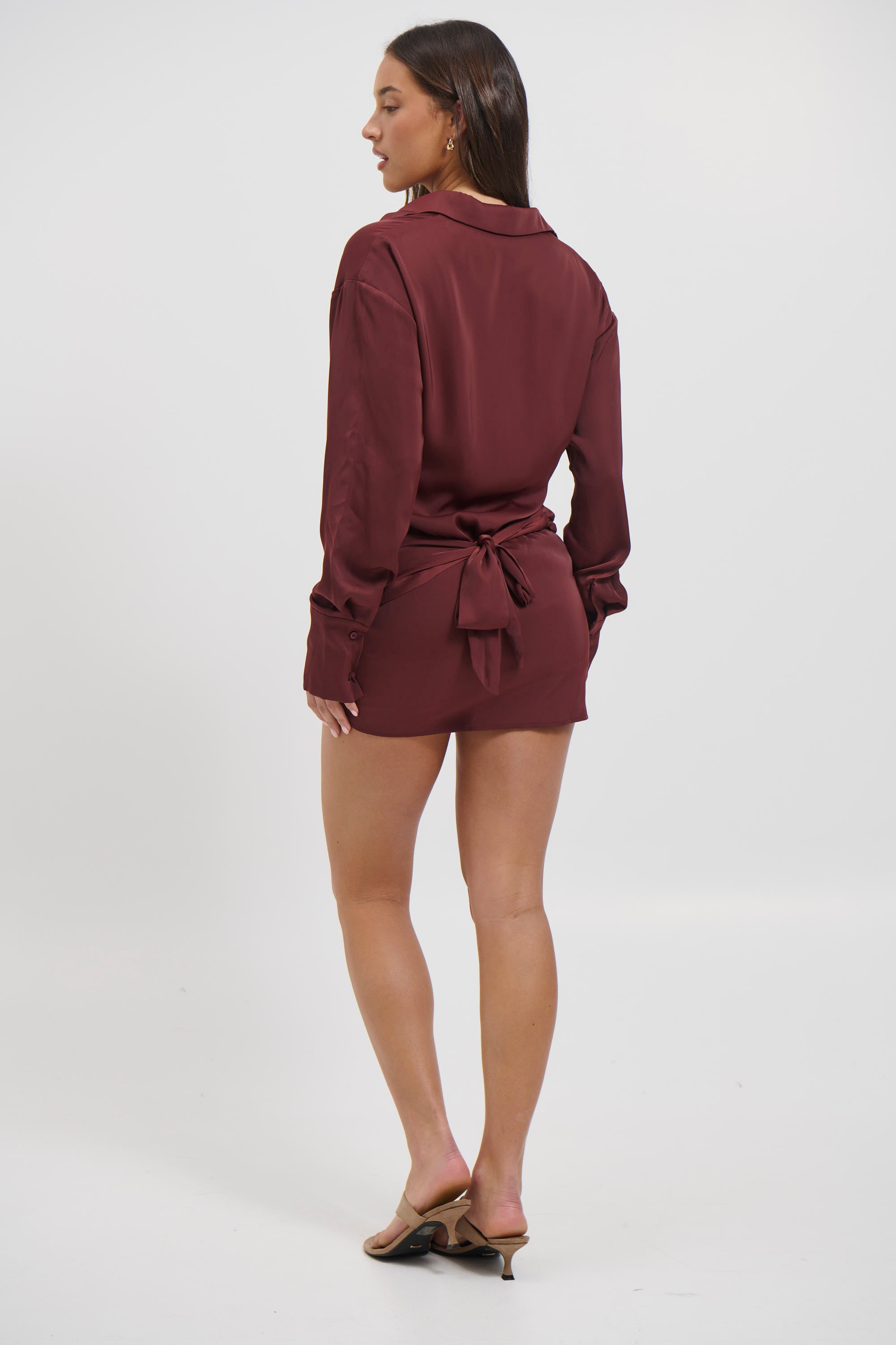 Mae Shirt Dress Wine
