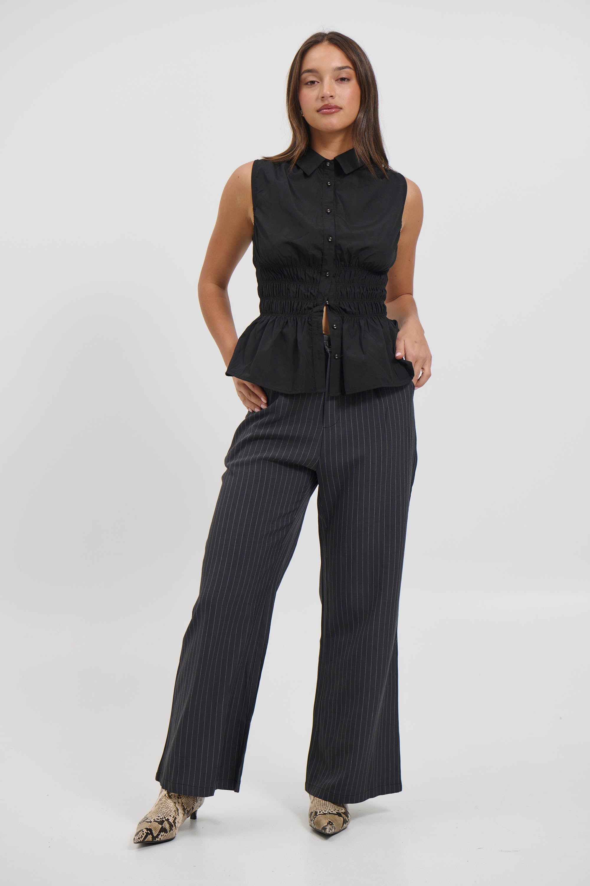 Stevie Sleeveless Shirt Black