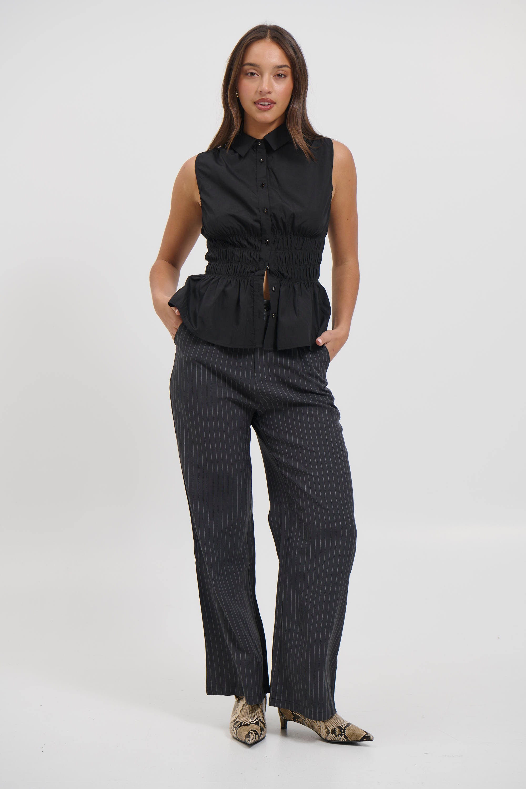 Stevie Sleeveless Shirt Black