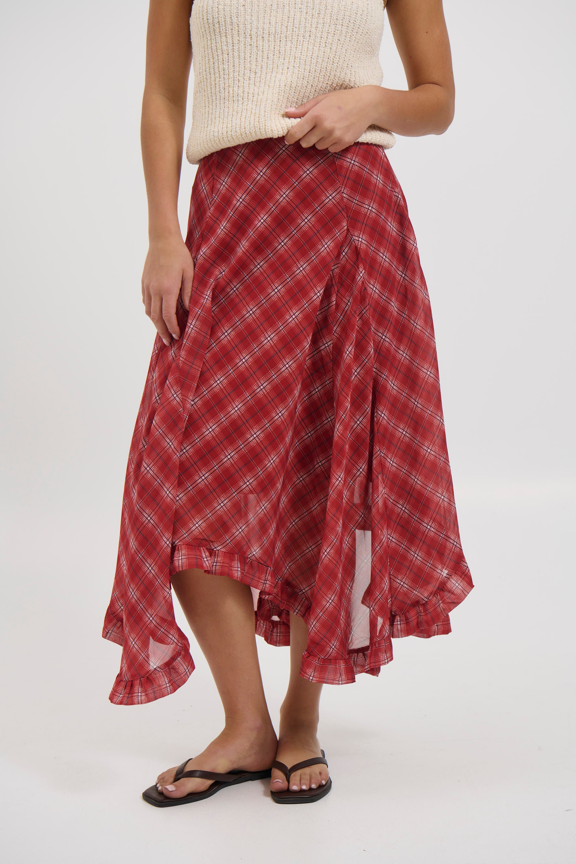 Iggy Midi Skirt Red
