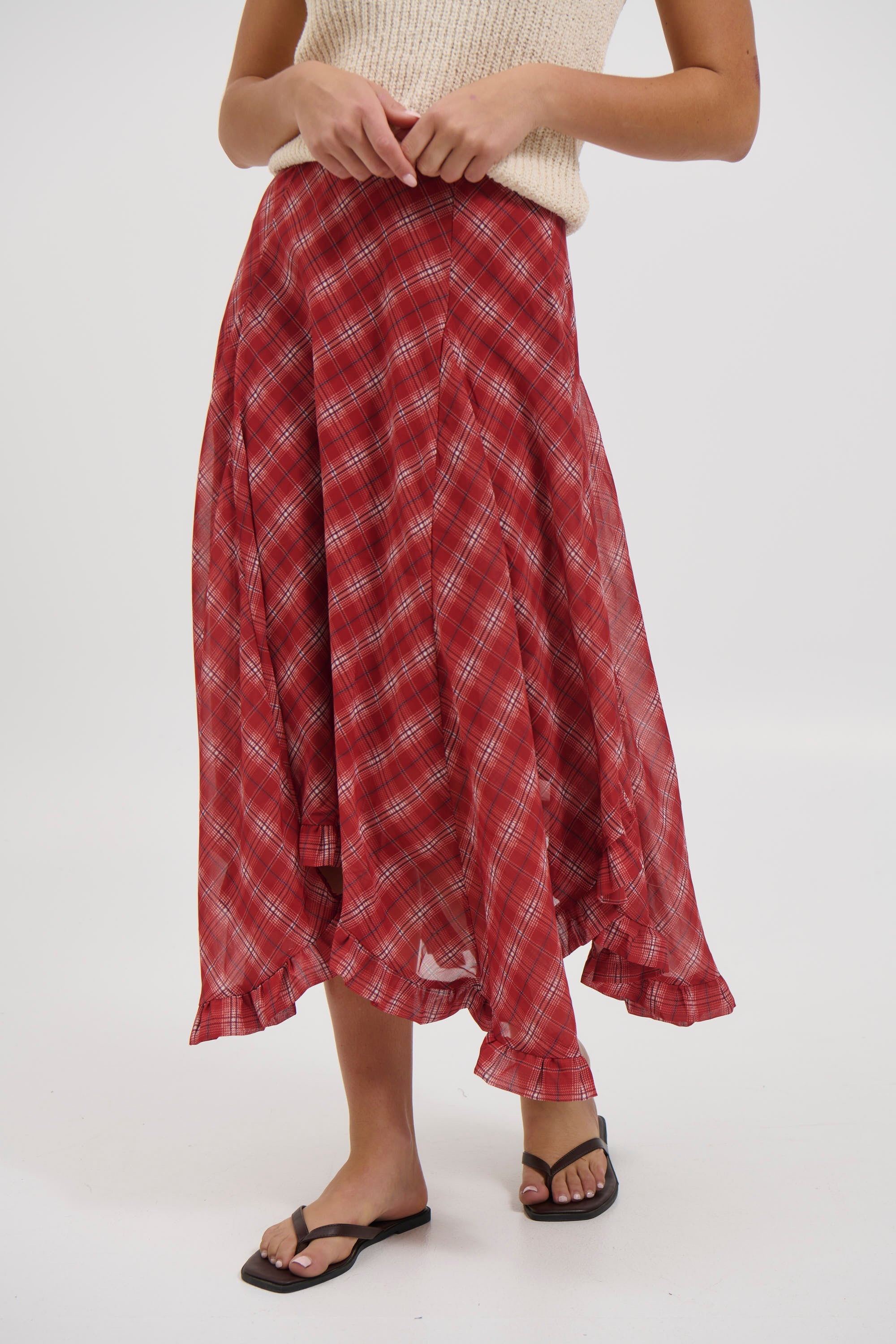 Iggy Midi Skirt Red