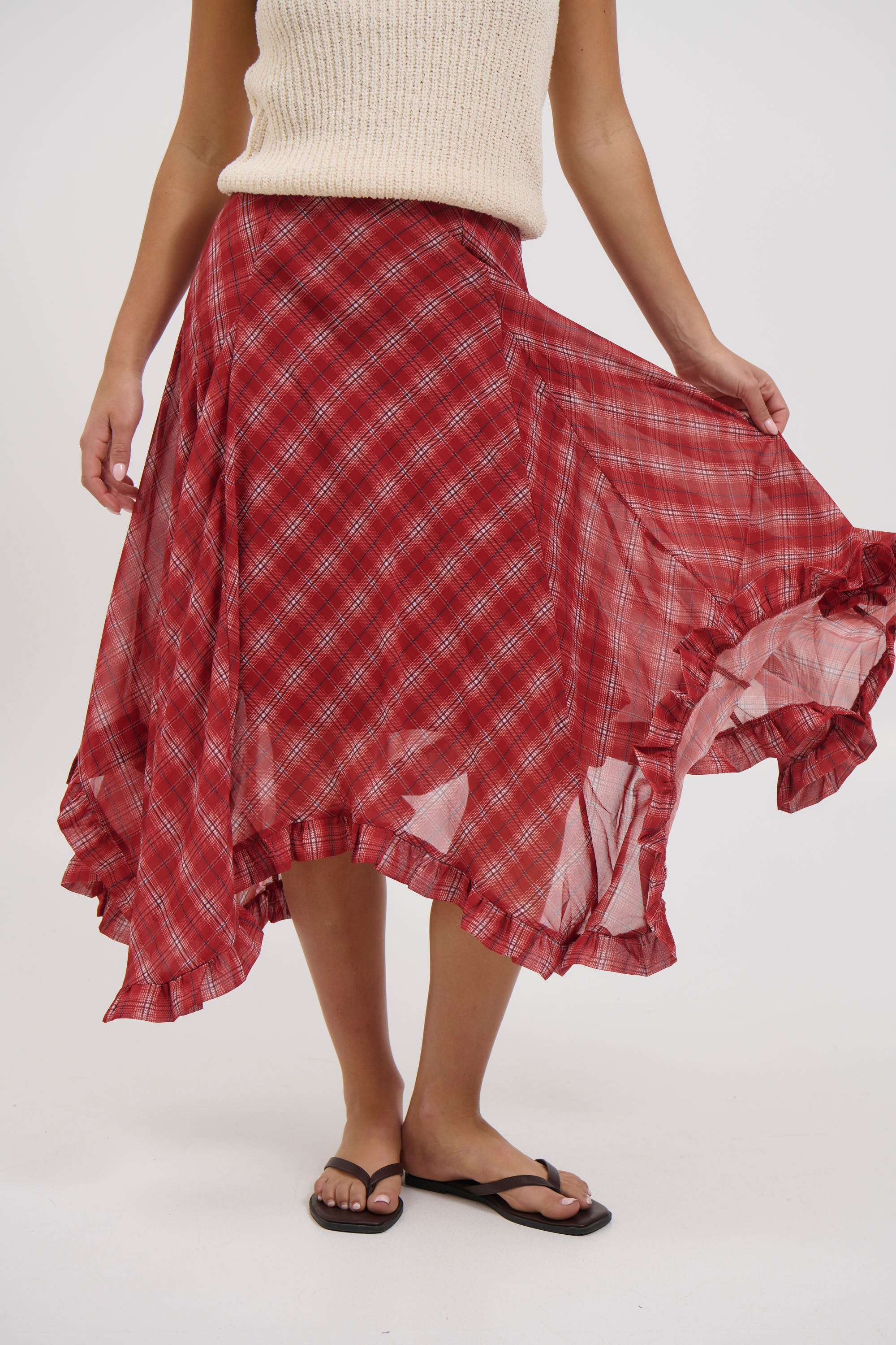 Iggy Midi Skirt Red