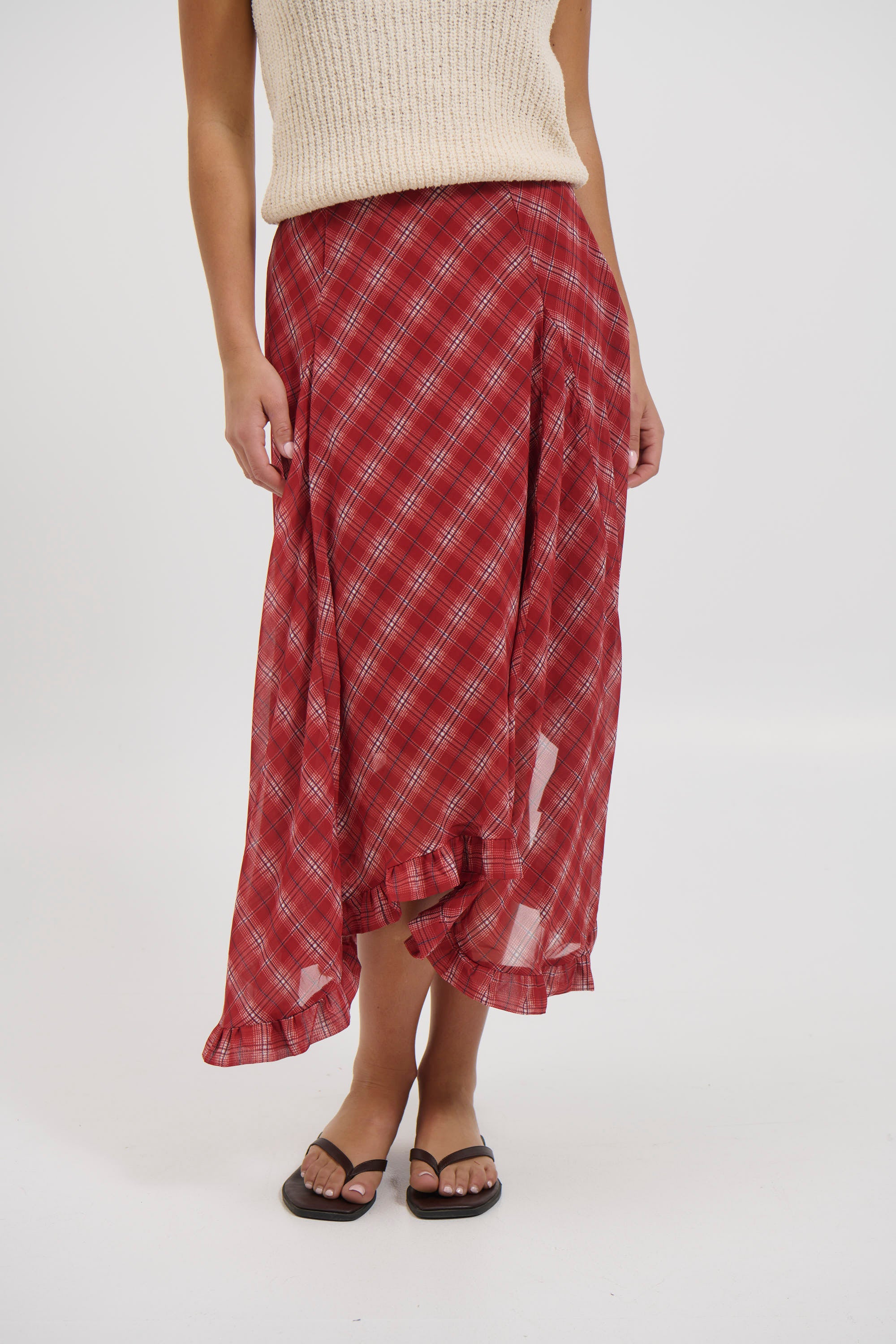 Iggy Midi Skirt Red