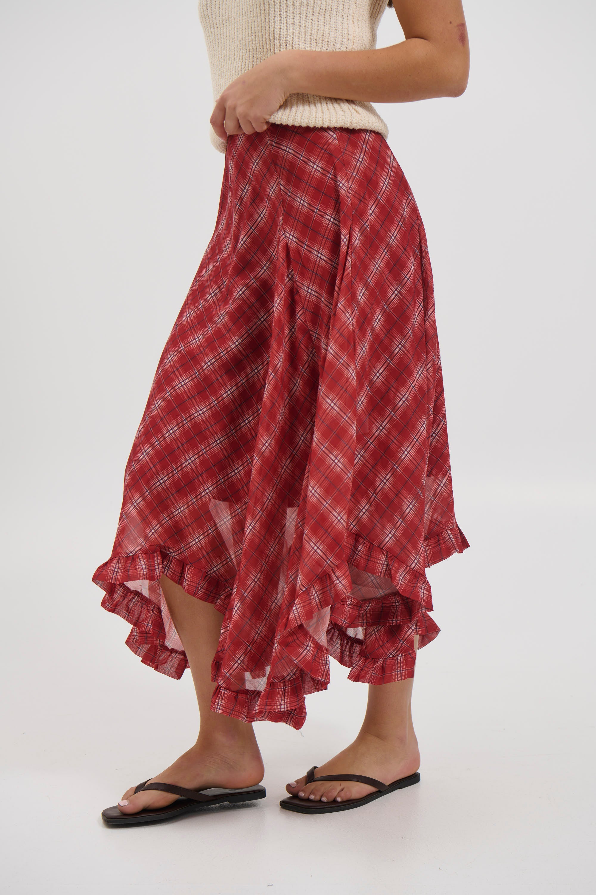 Iggy Midi Skirt Red