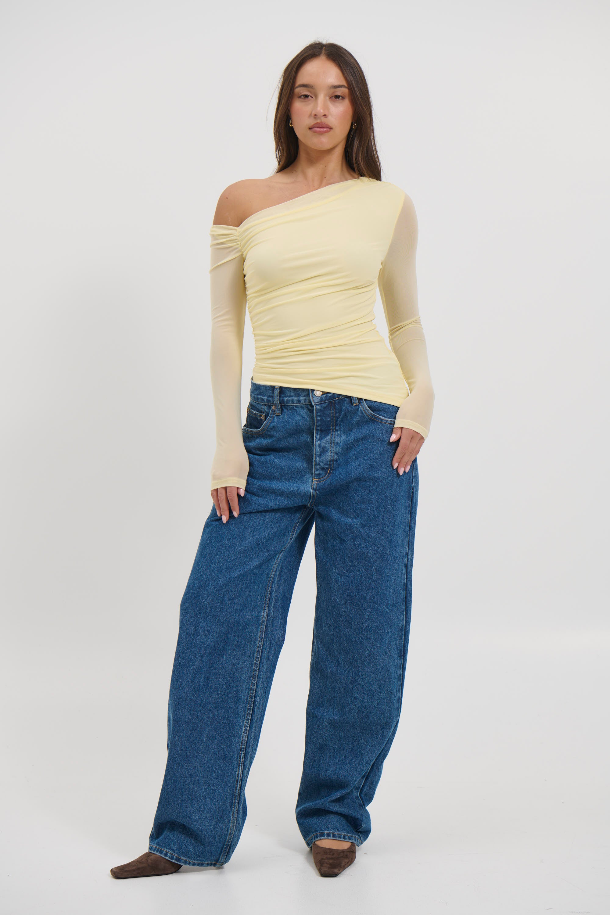 Hollie Mesh Top Lemon