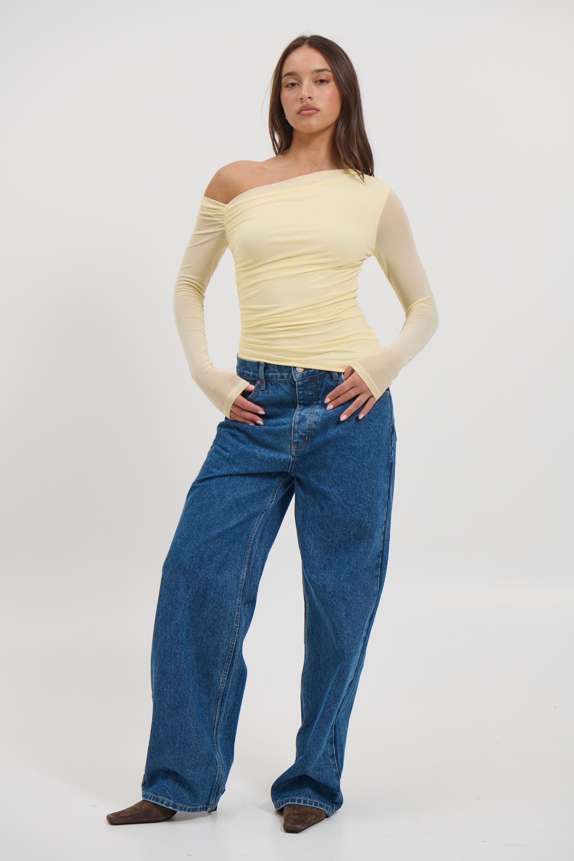 Hollie Mesh Top Lemon