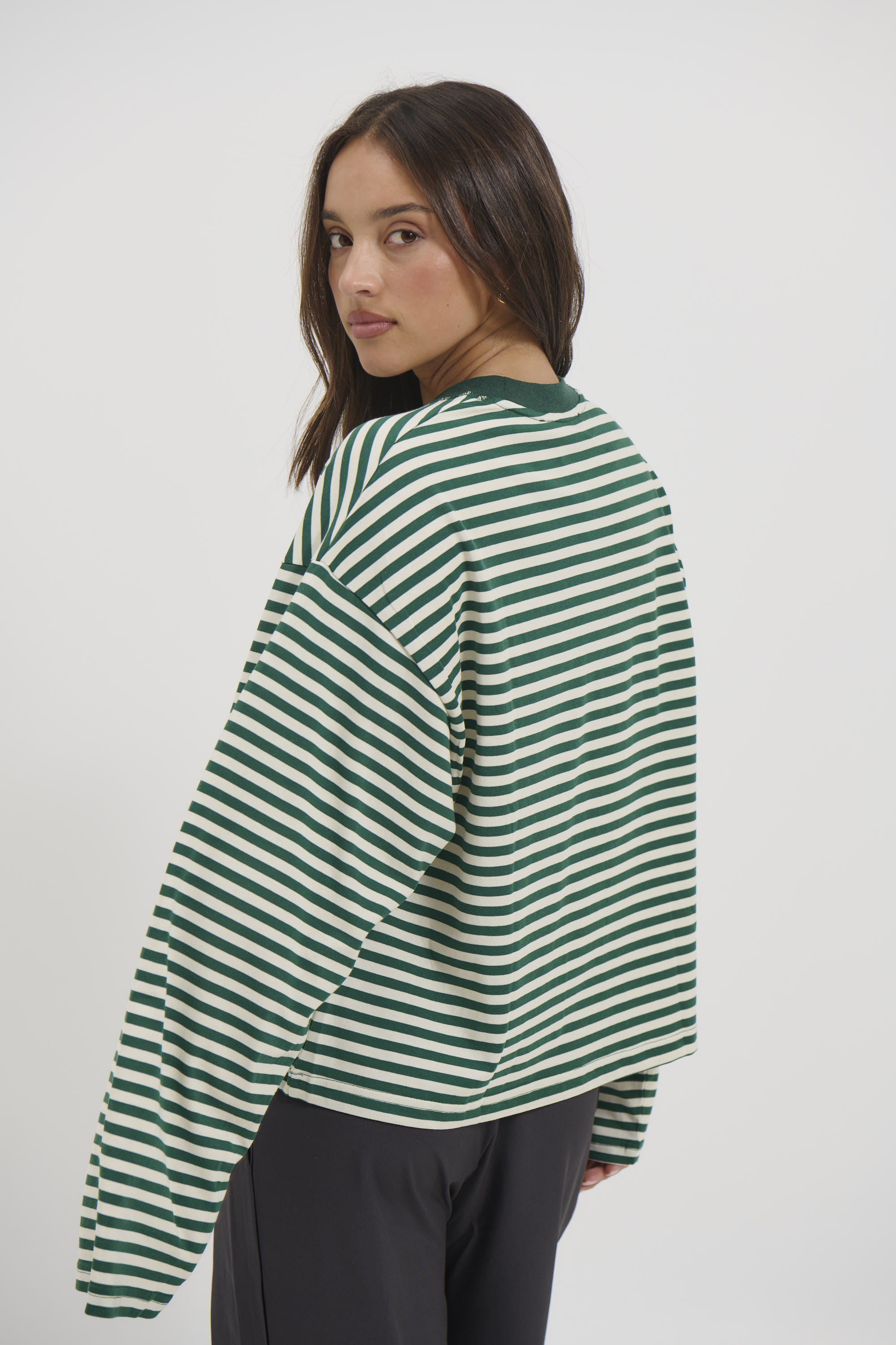 Bloom Long Sleeve Moss Stripe