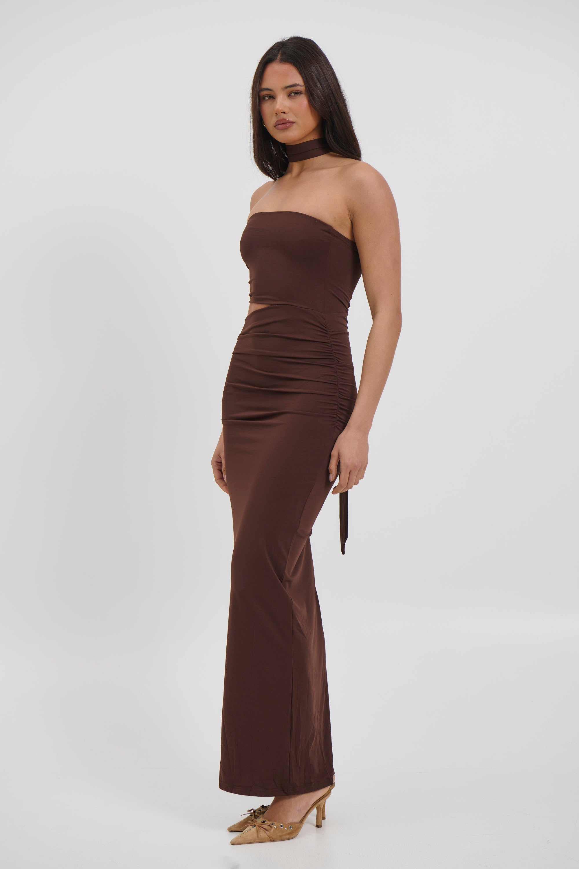 Selena Maxi Dress Chocolate