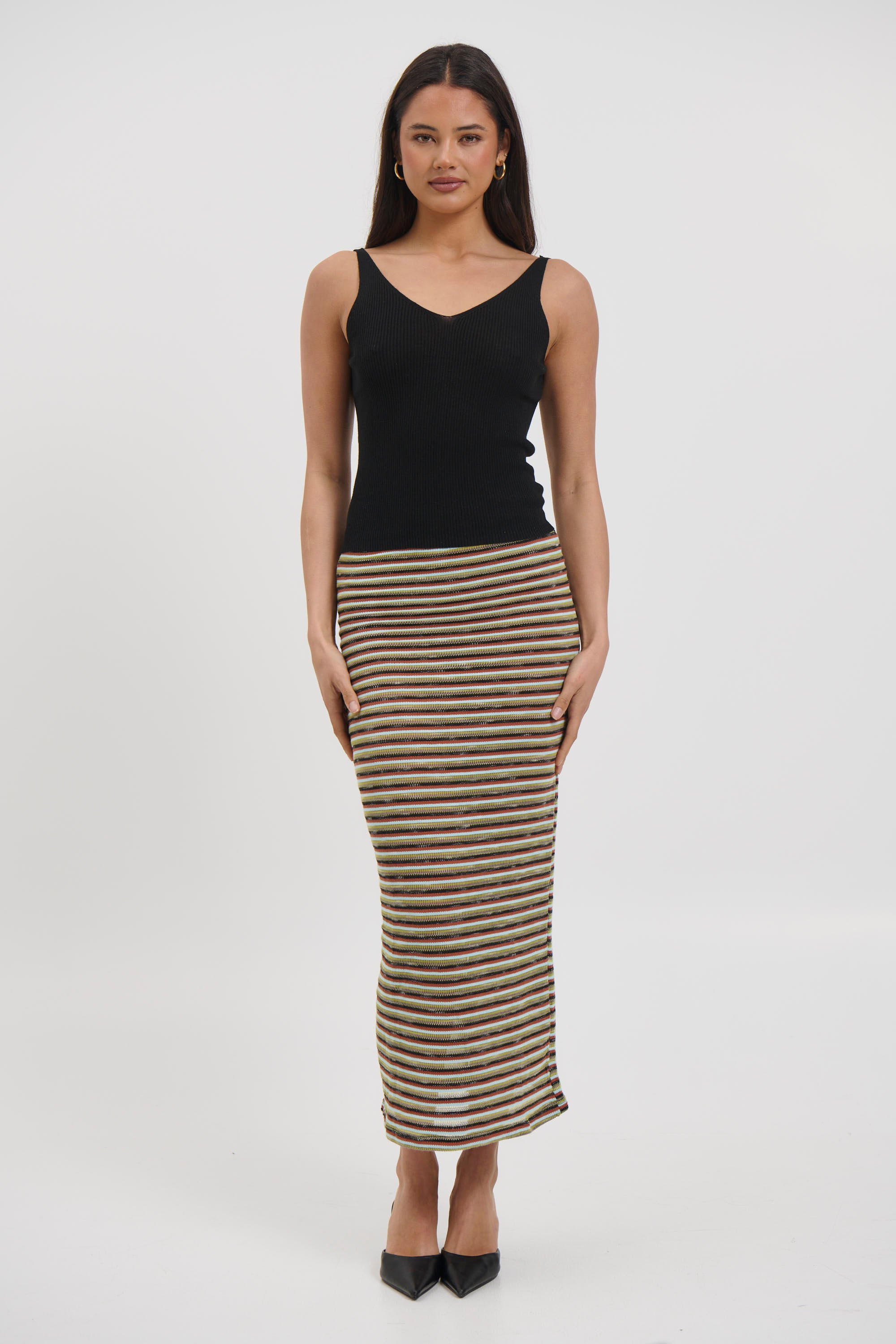 Belinda Ribbed Top Black