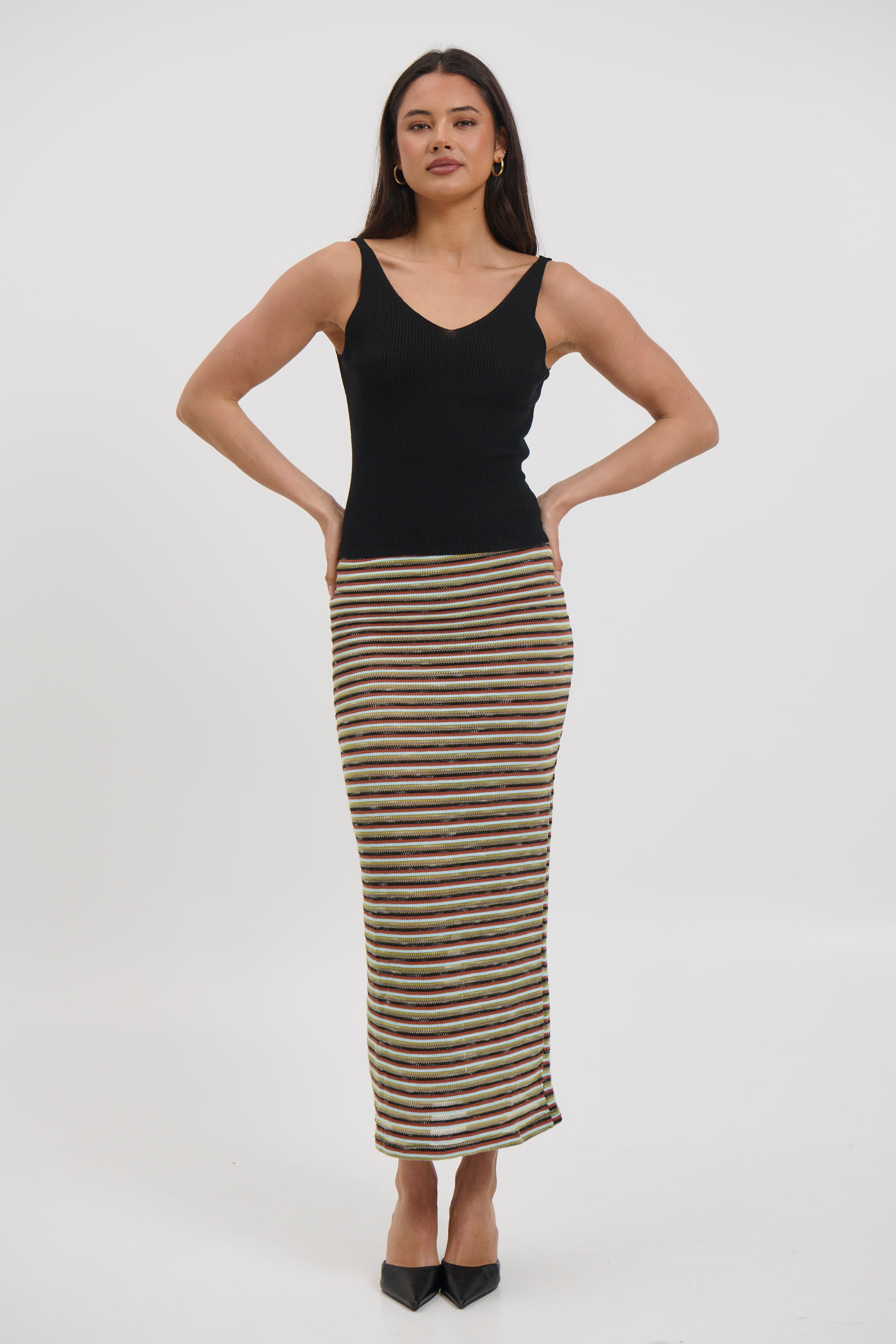 Belinda Ribbed Top Black