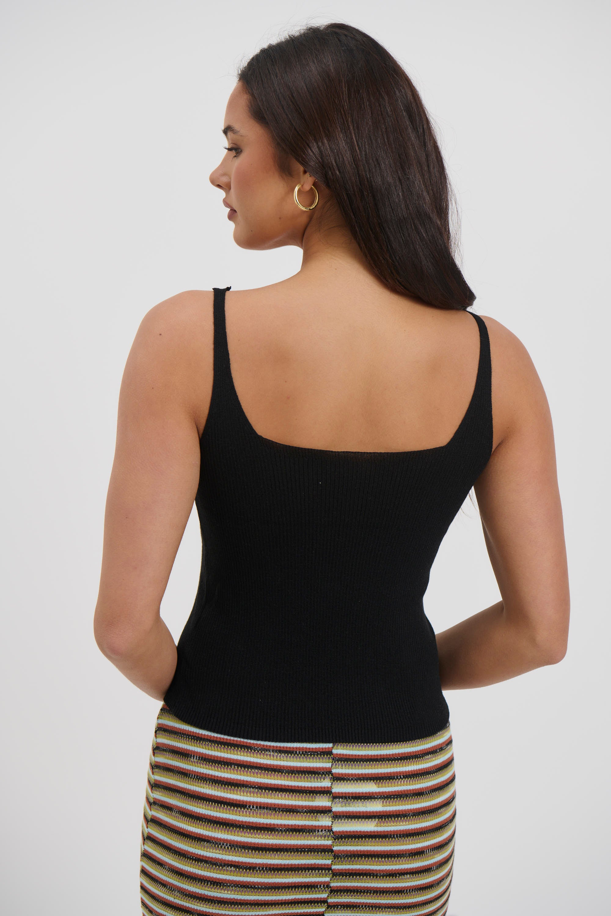 Belinda Ribbed Top Black