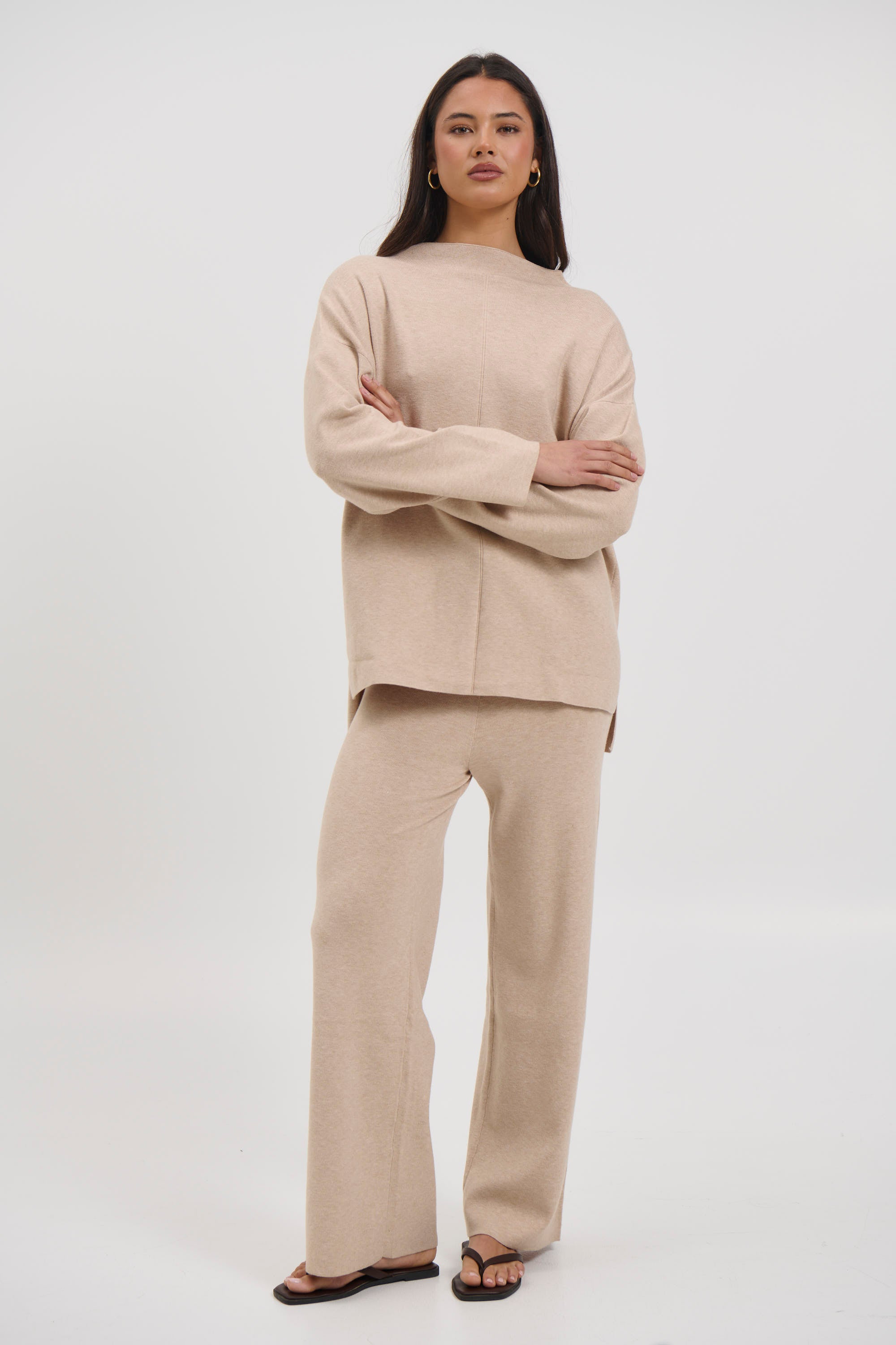 Quin Knit Pant Beige