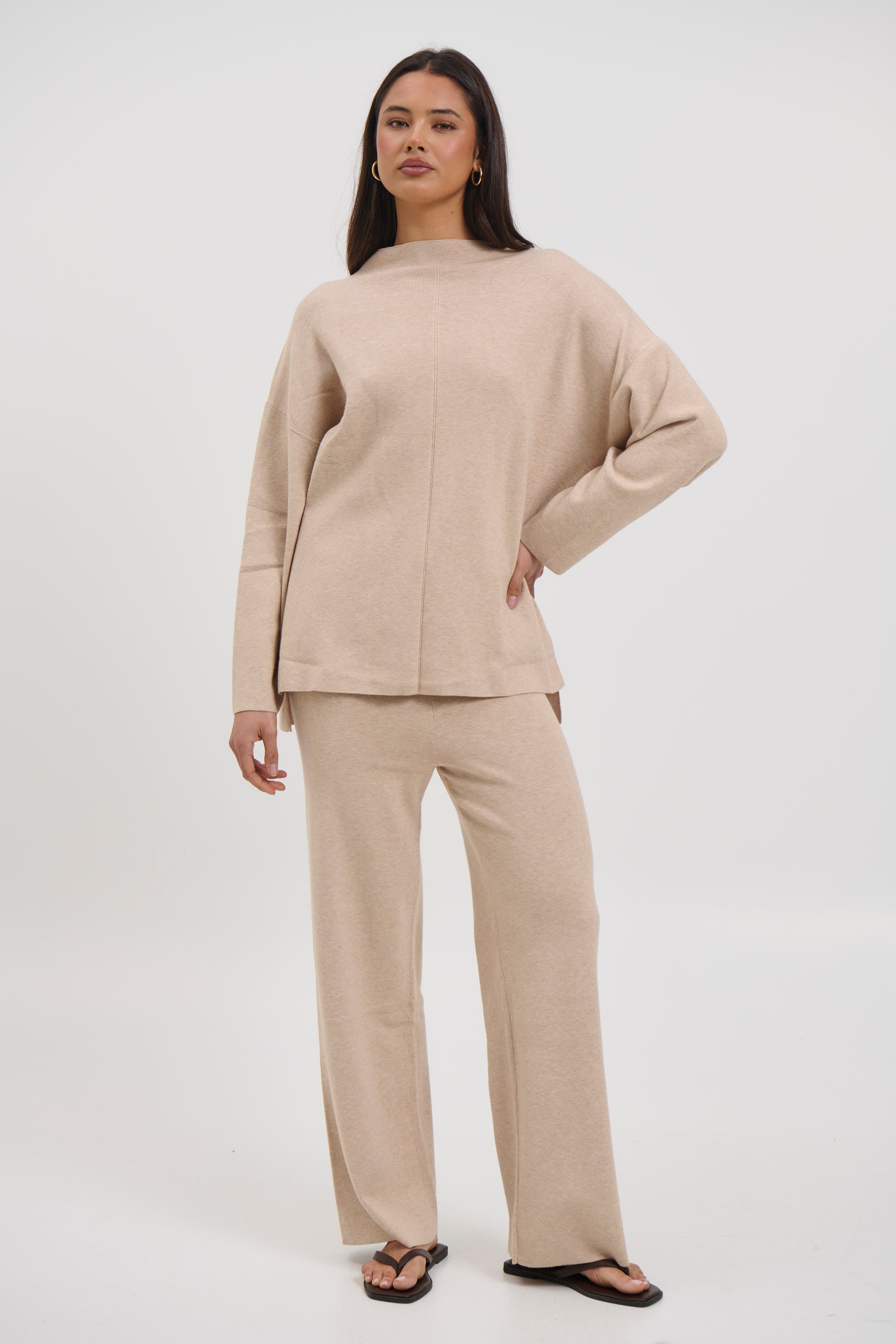 Quin Knit Pant Beige