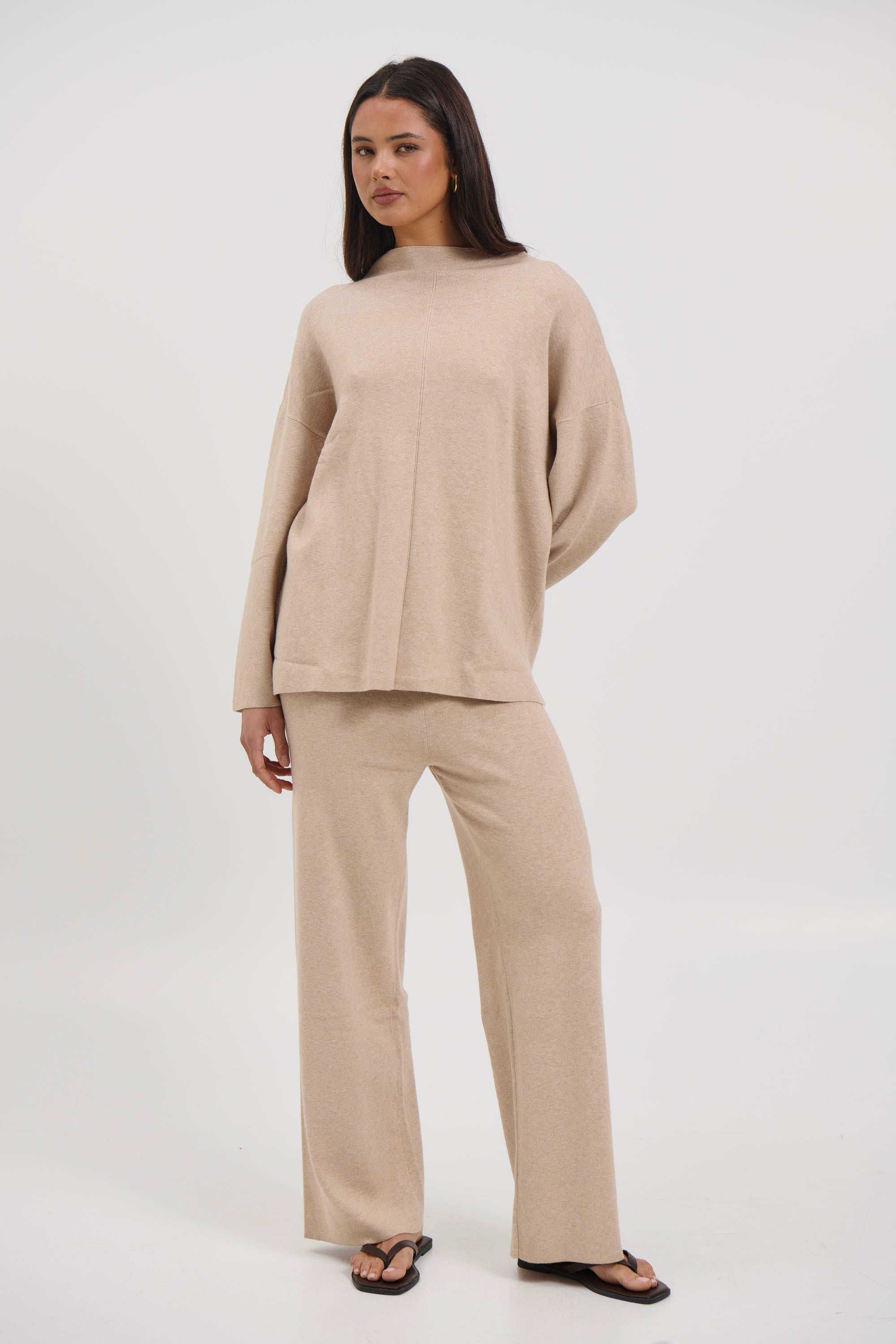 Quin Knit Pant Beige