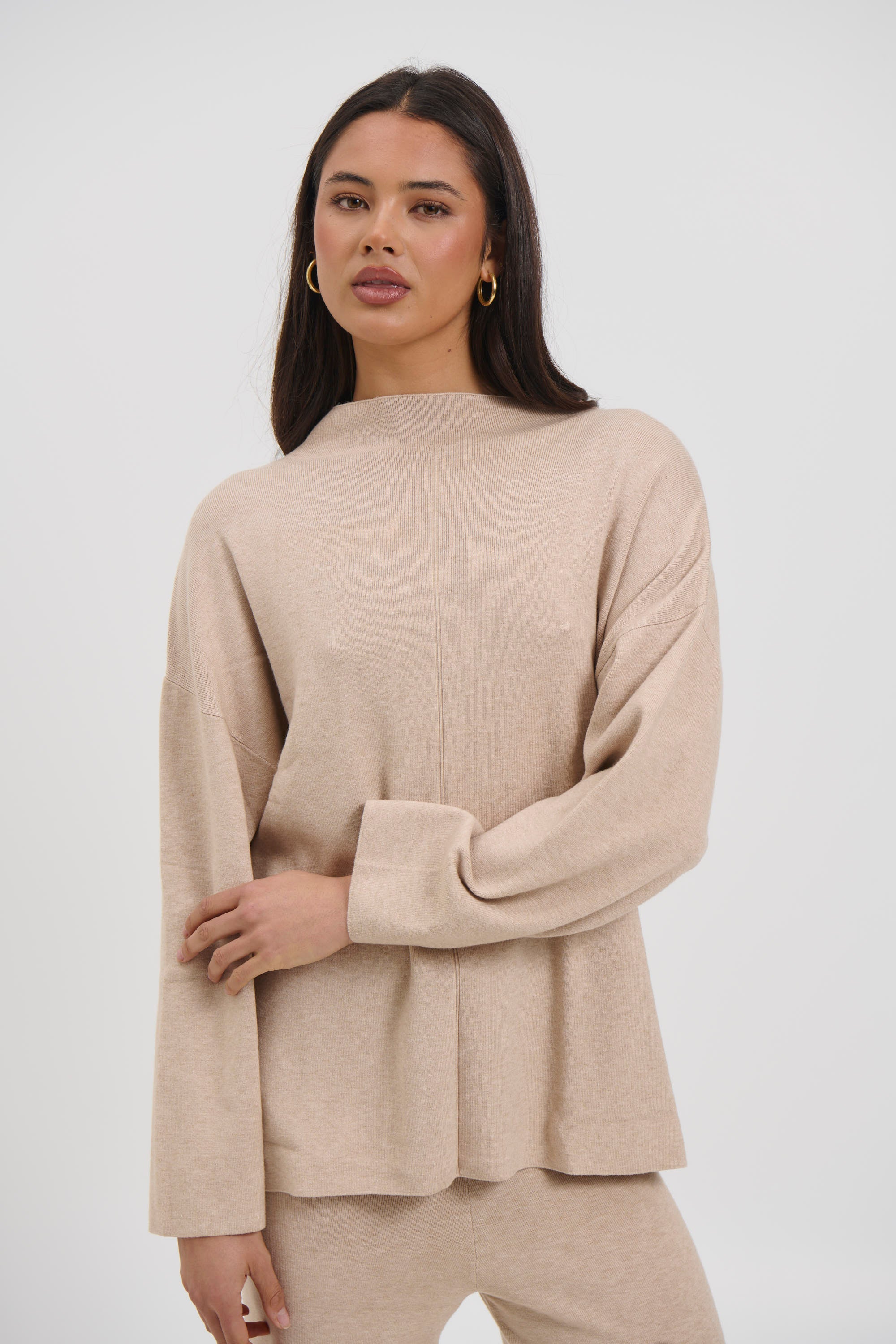 Quin Knit Sweater Beige