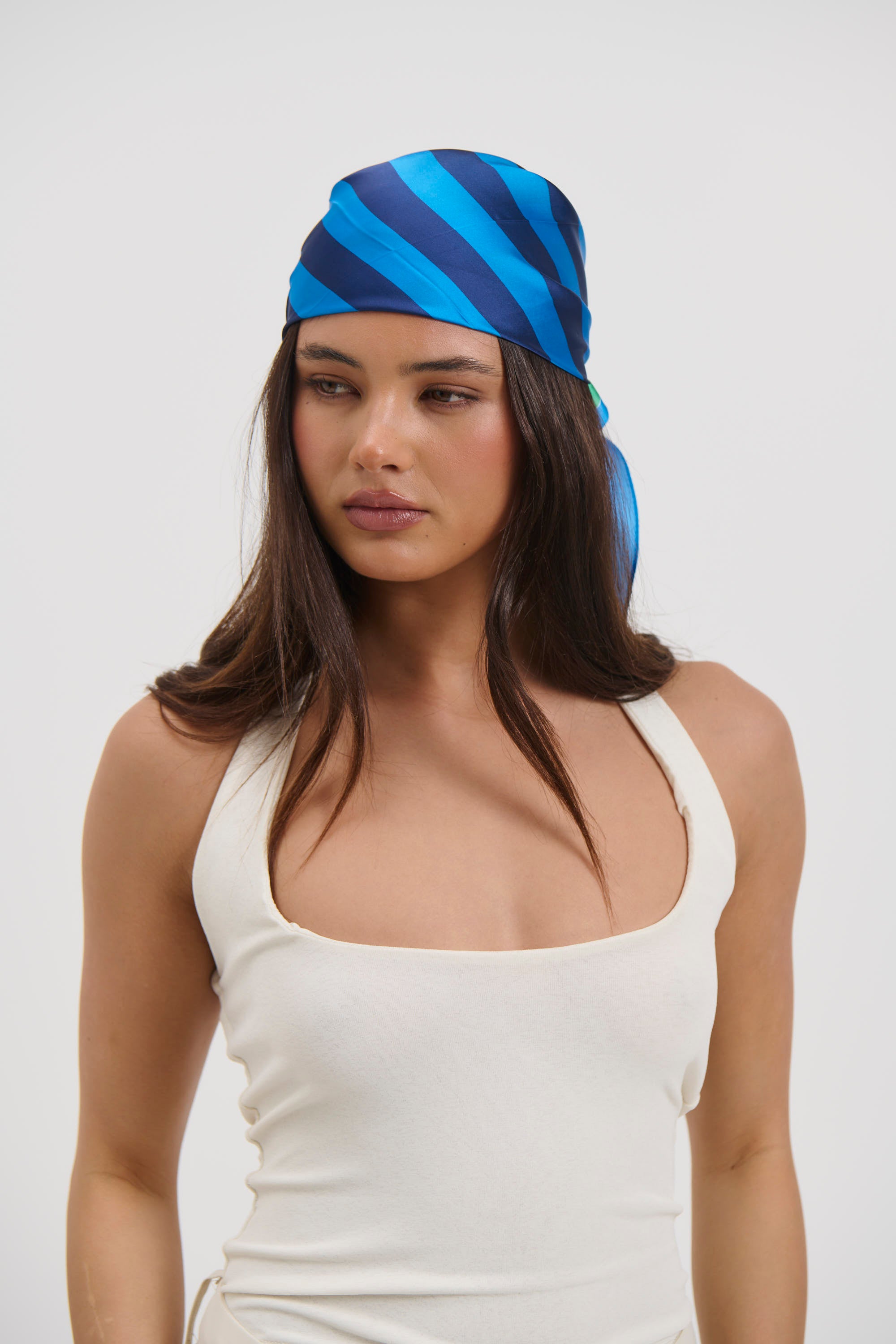 Tini Stripe Print Bandana Blue