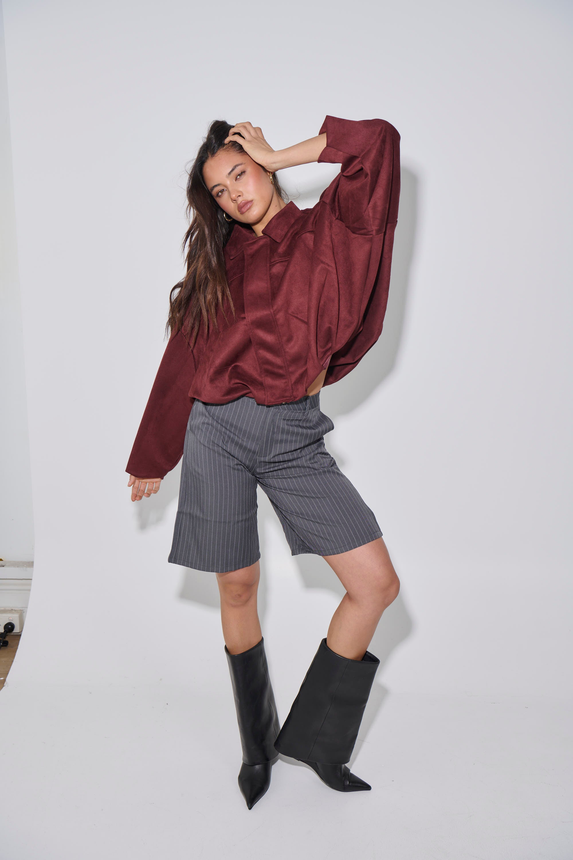 Harmony Suede Jacket Wine