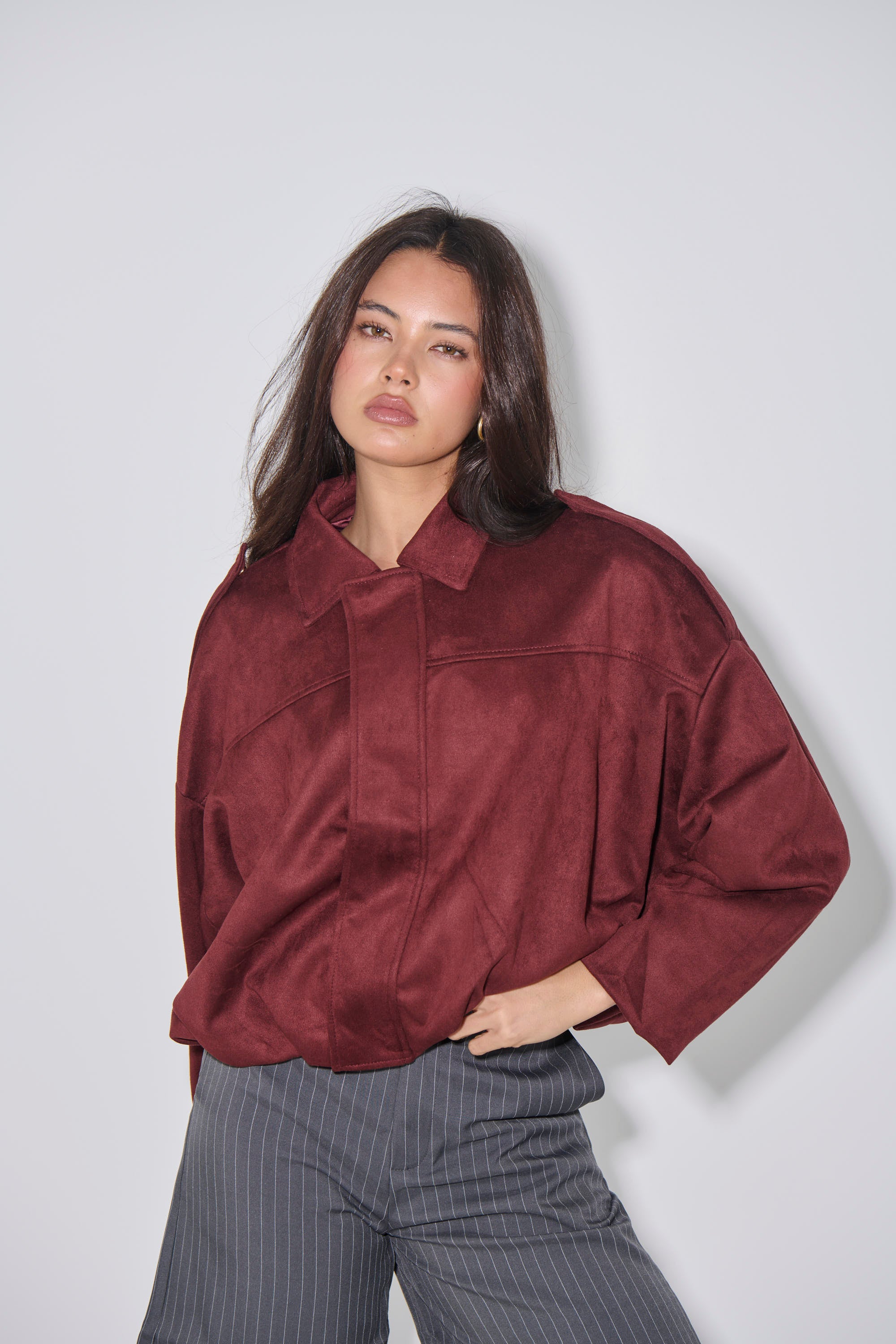 Harmony Suede Jacket Wine