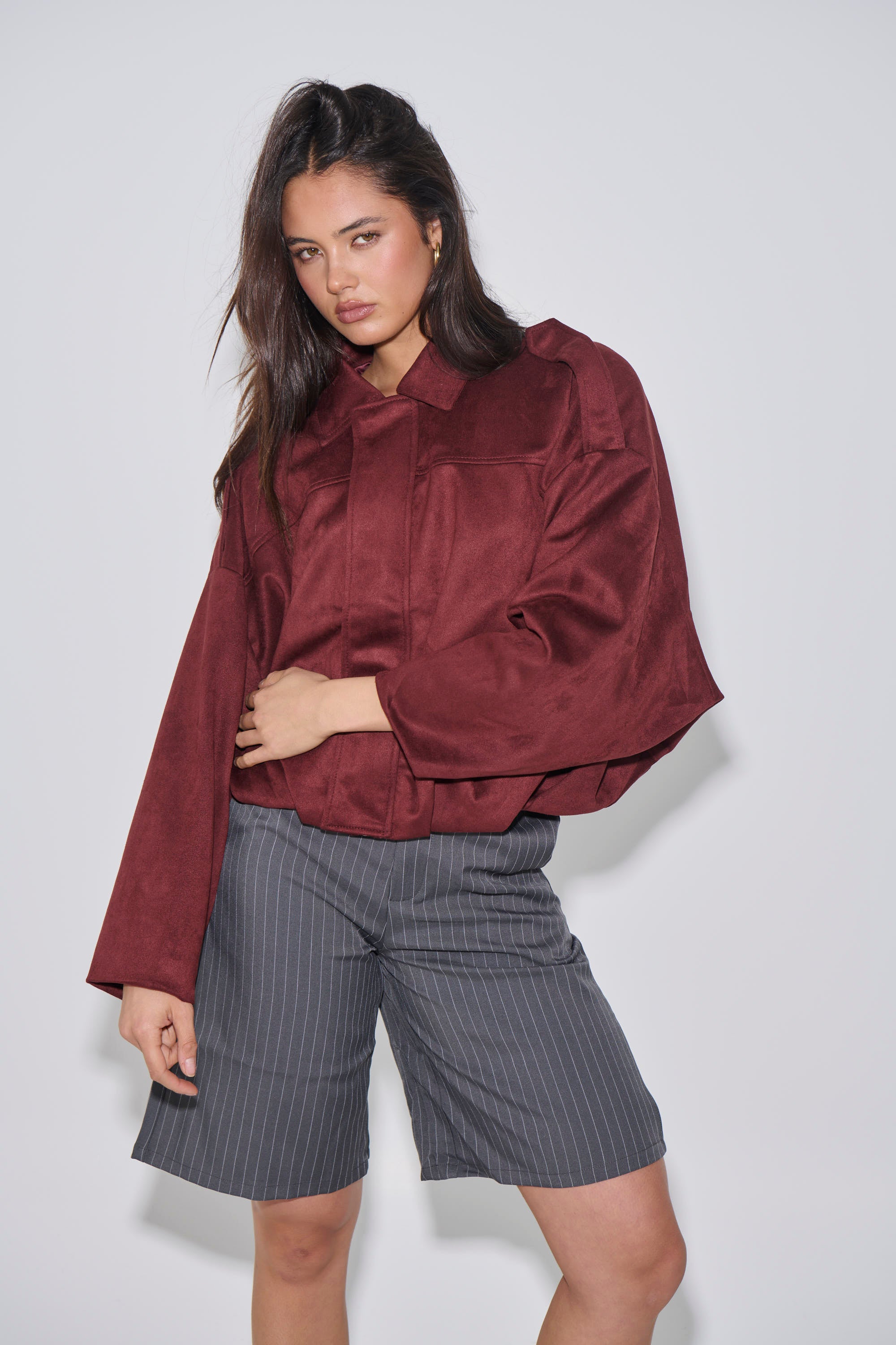 Harmony Suede Jacket Wine