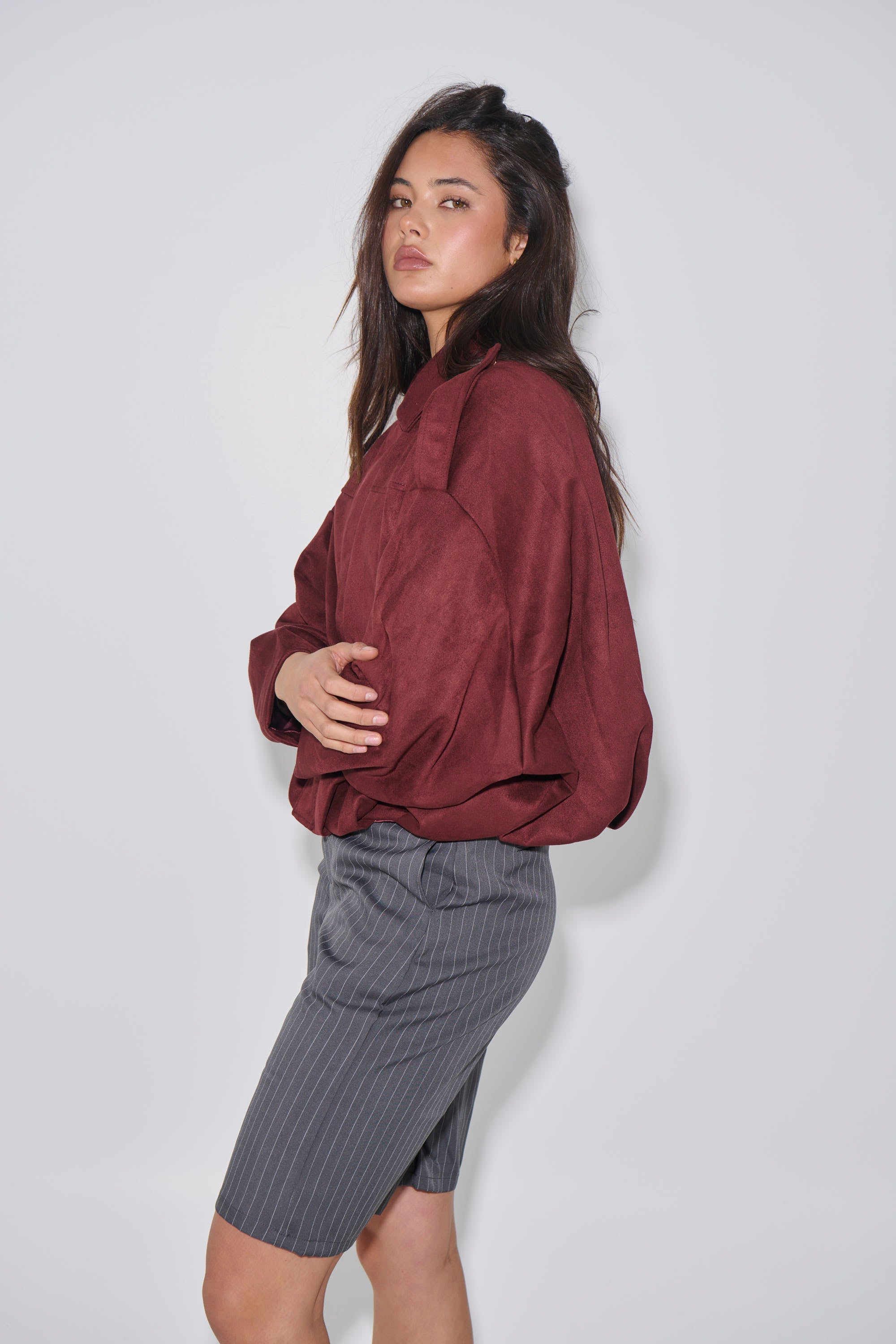 Harmony Suede Jacket Wine