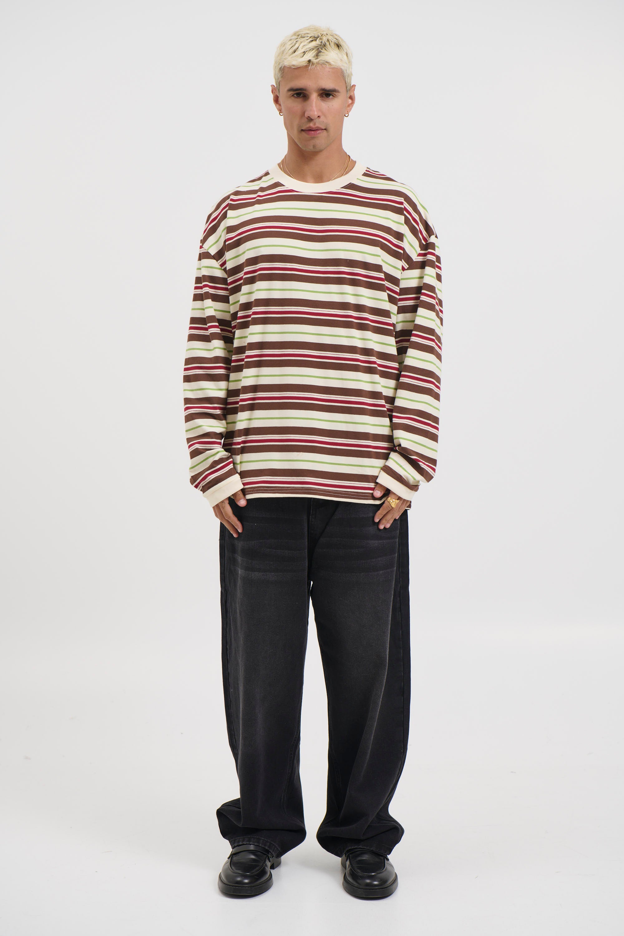 Tim Stripe Long Sleeve Choc