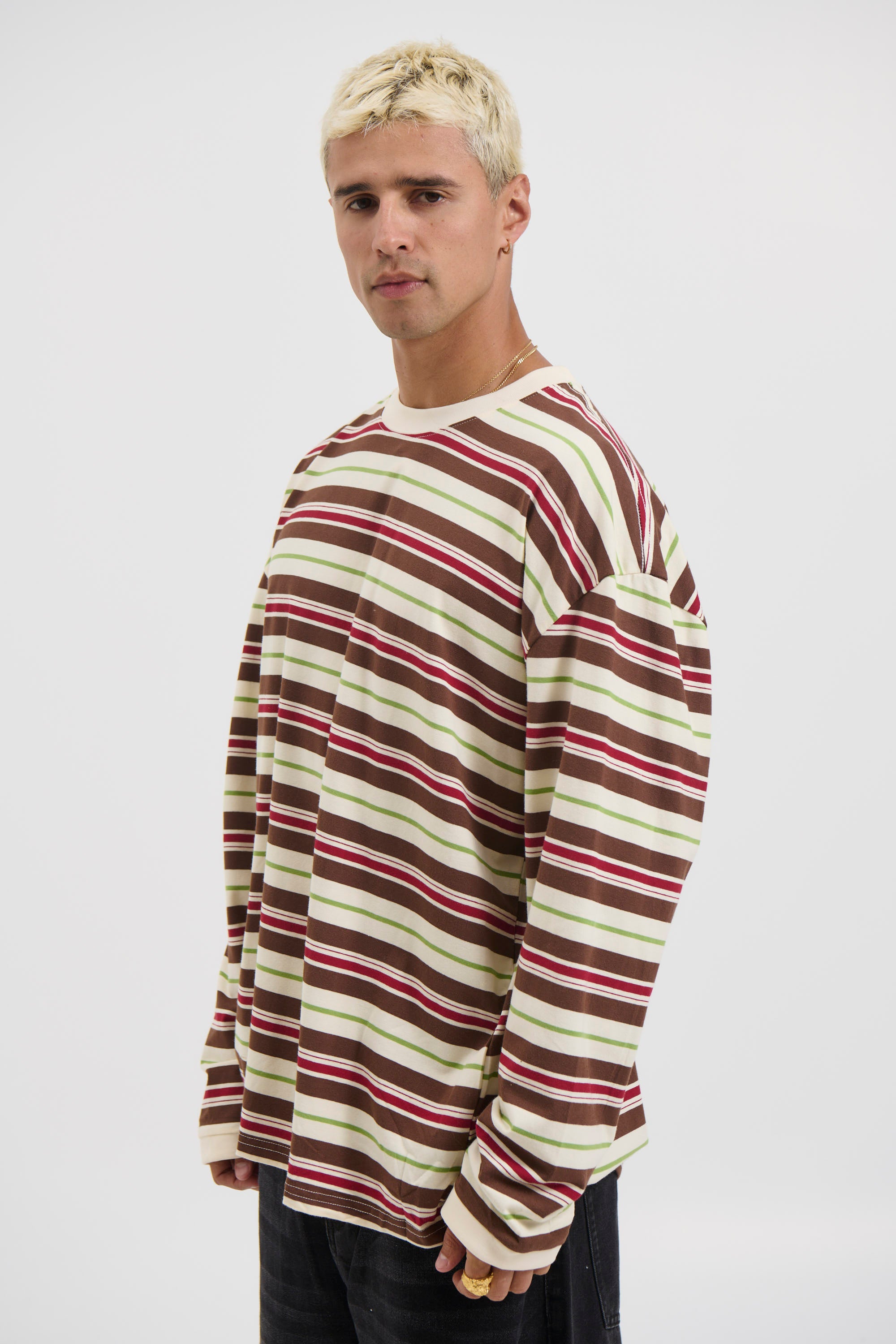 Tim Stripe Long Sleeve Choc