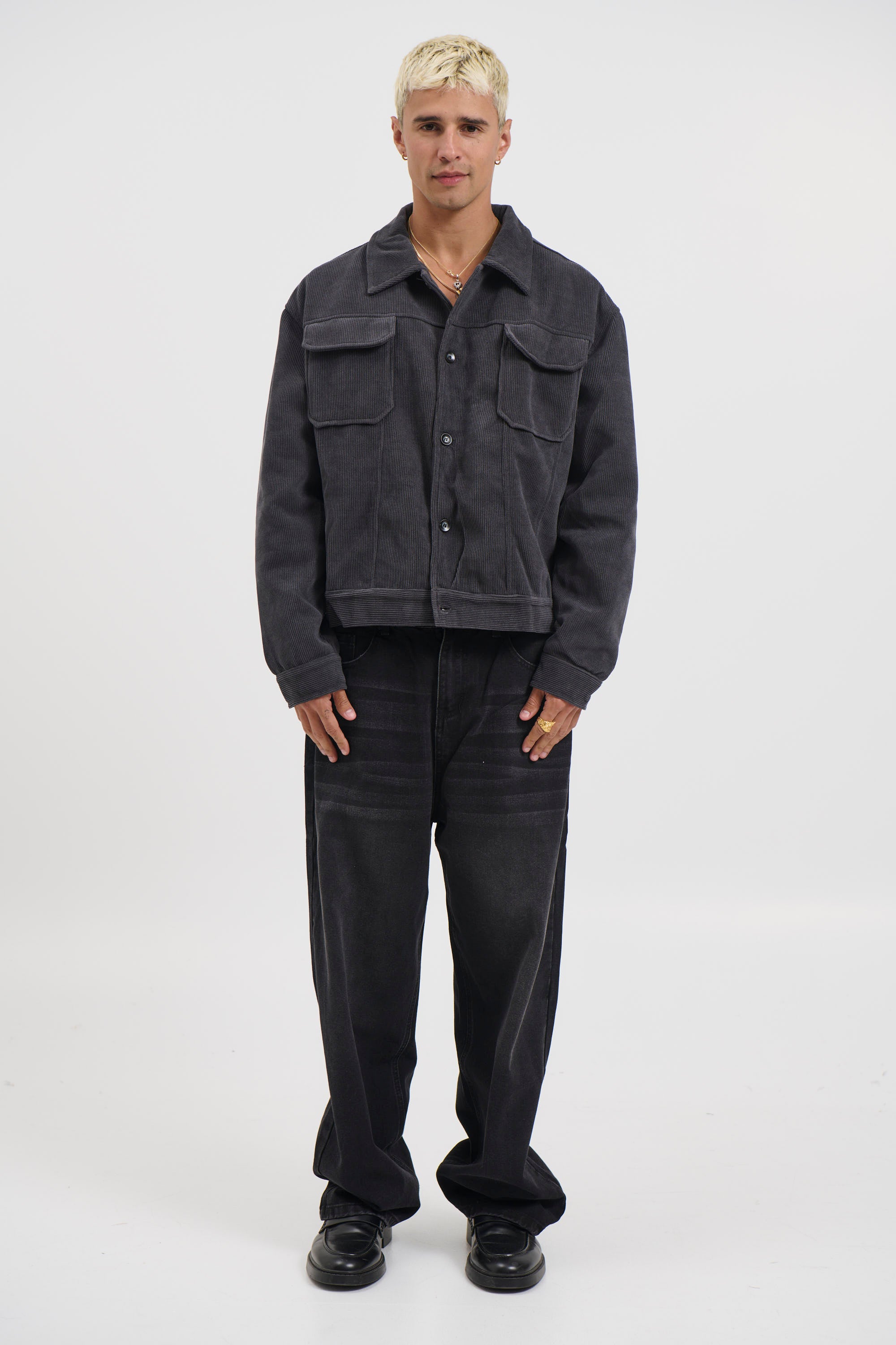 Levi Soft Cord Jacket Dark Grey
