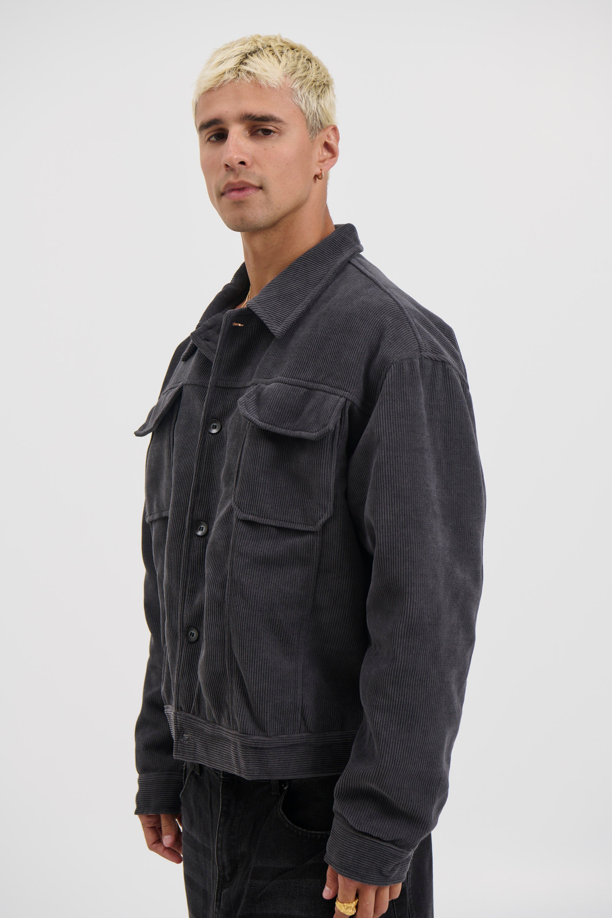 Levi Soft Cord Jacket Dark Grey