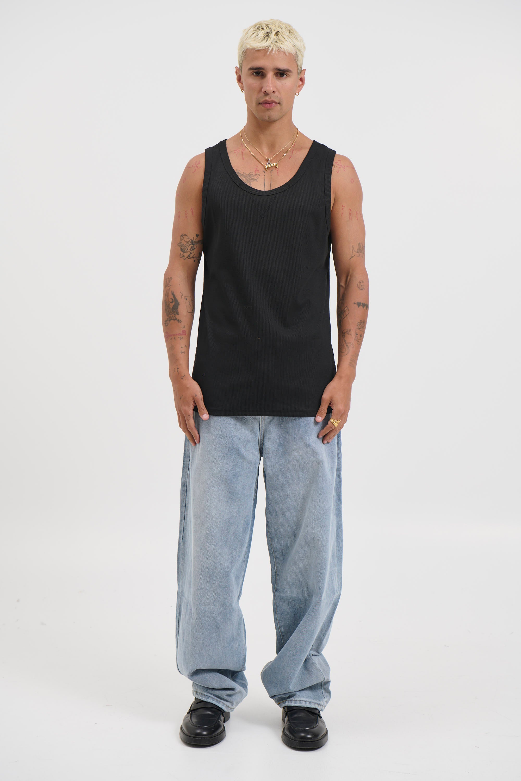 Ruben Fitted Tank Black