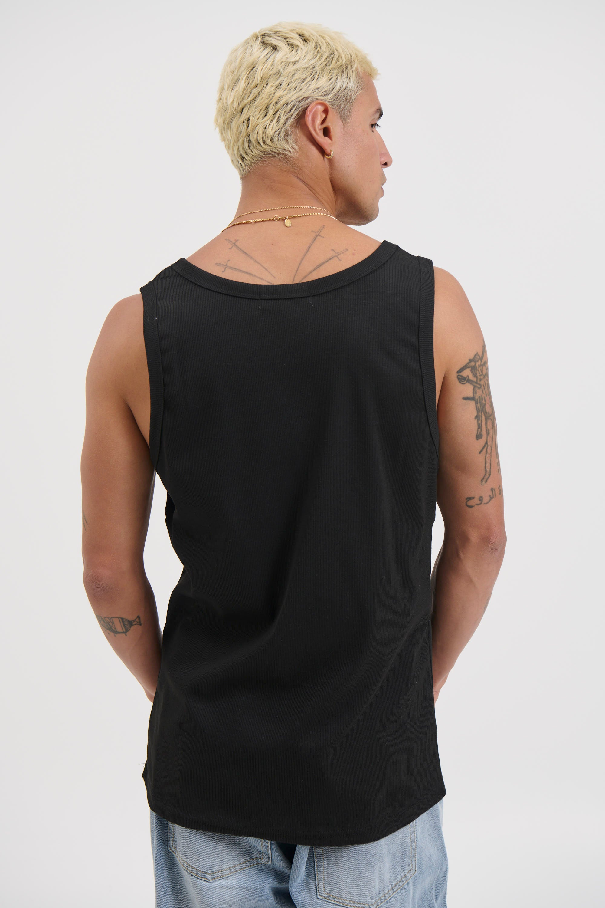 Ruben Fitted Tank Black