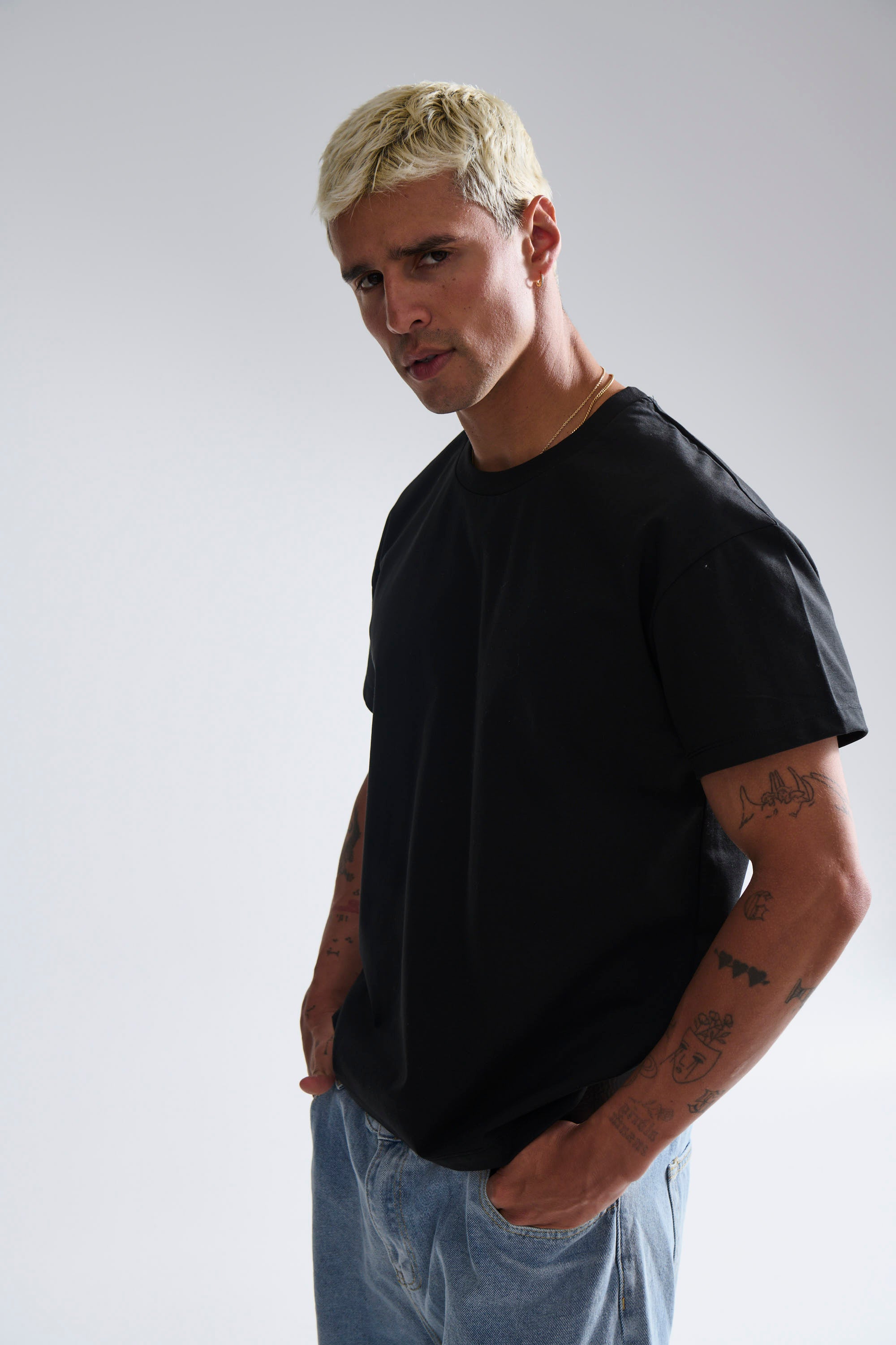 Fitted Stretch Tee Black