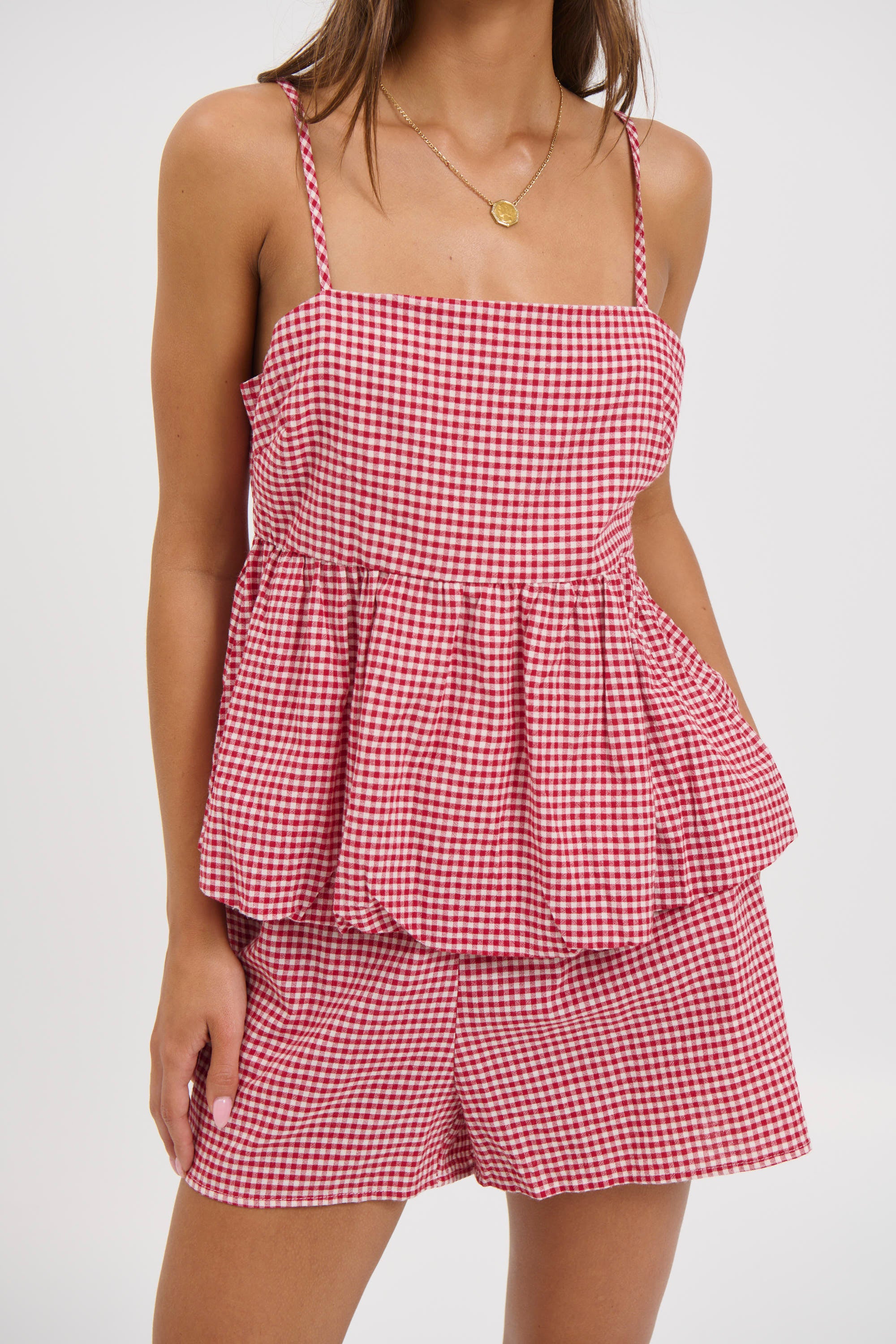 Dolly Gingham Set Red