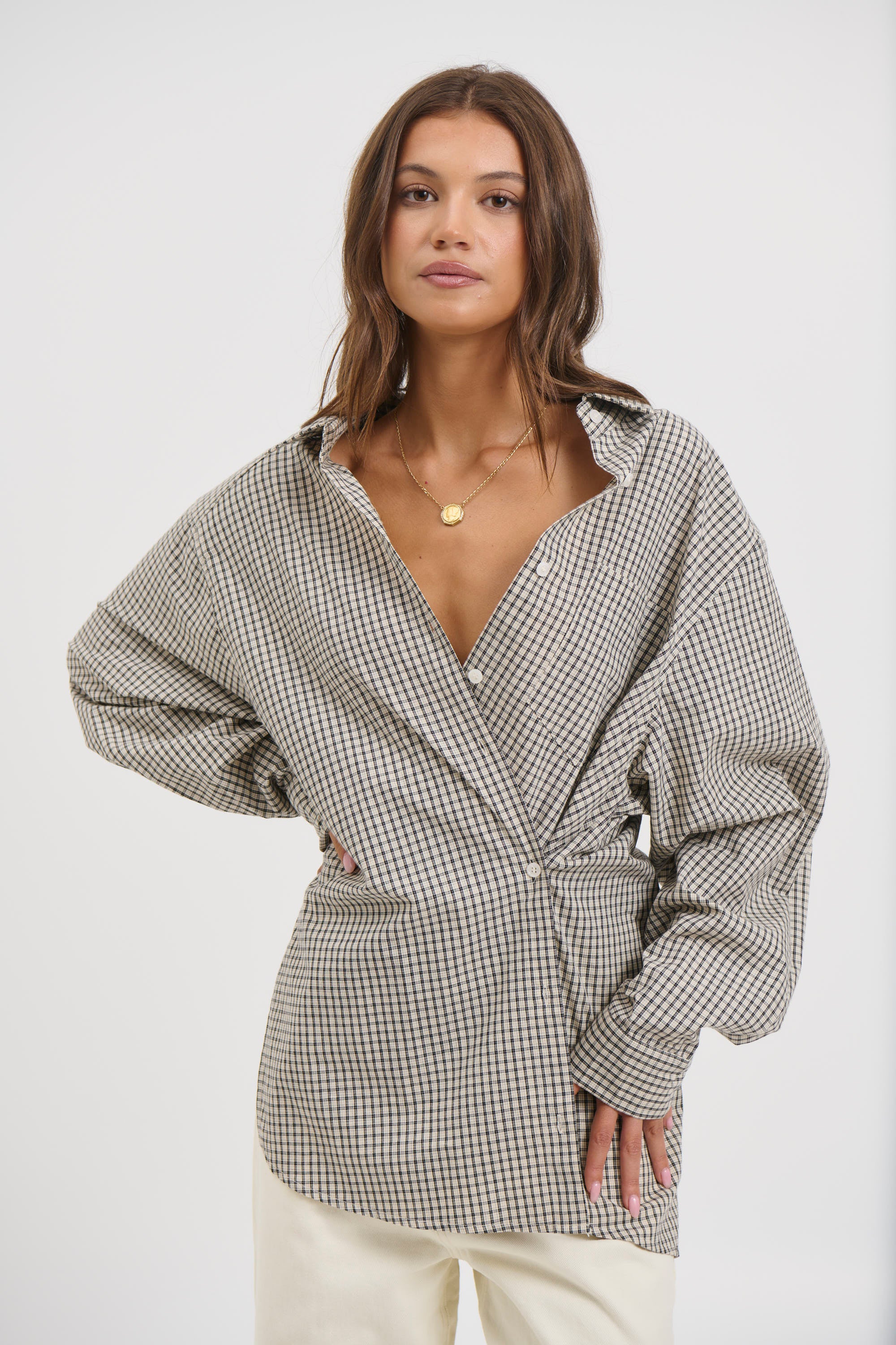 Notting Hill Shirt Cream Check