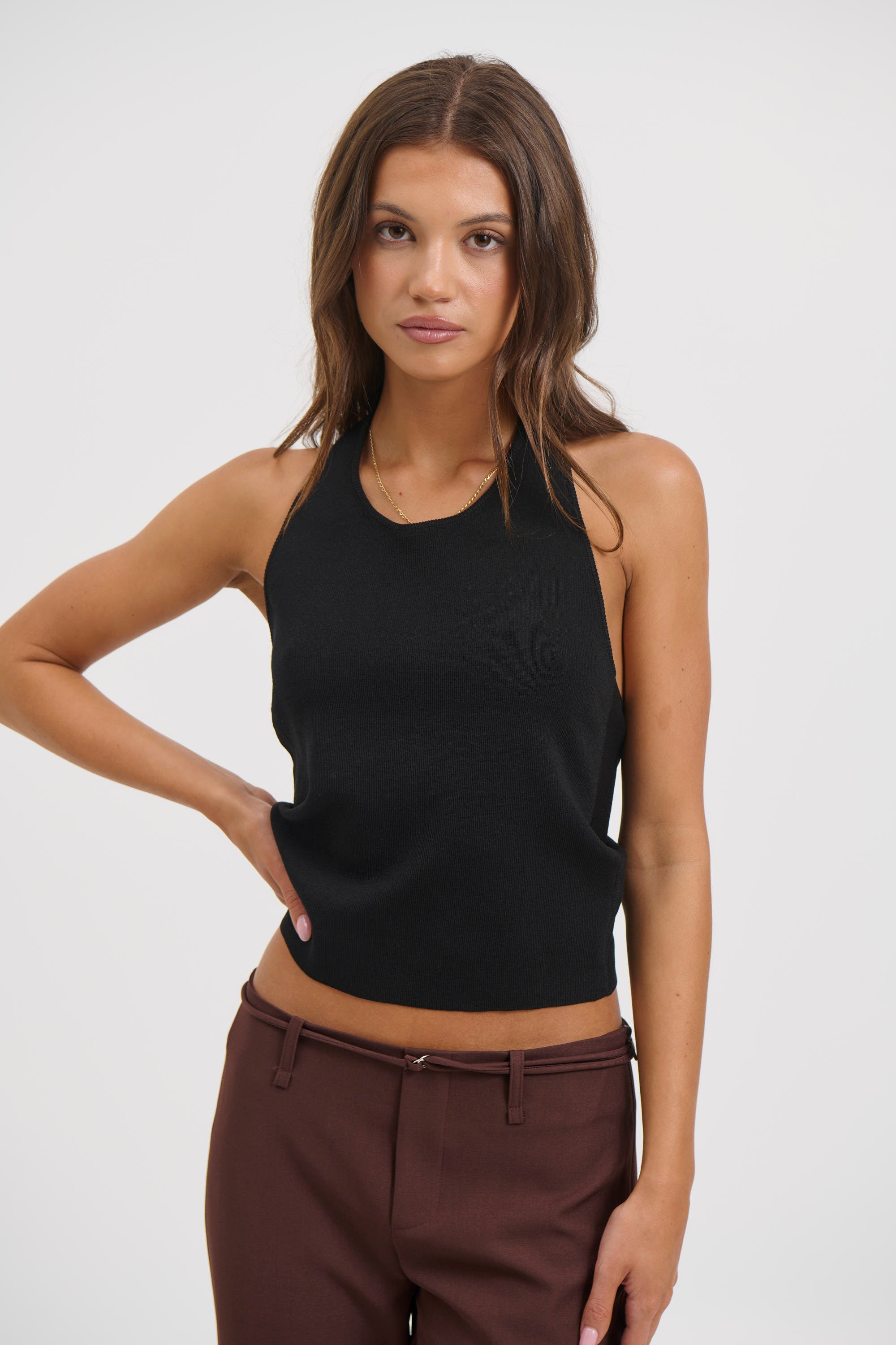 Opal Halter Top Black