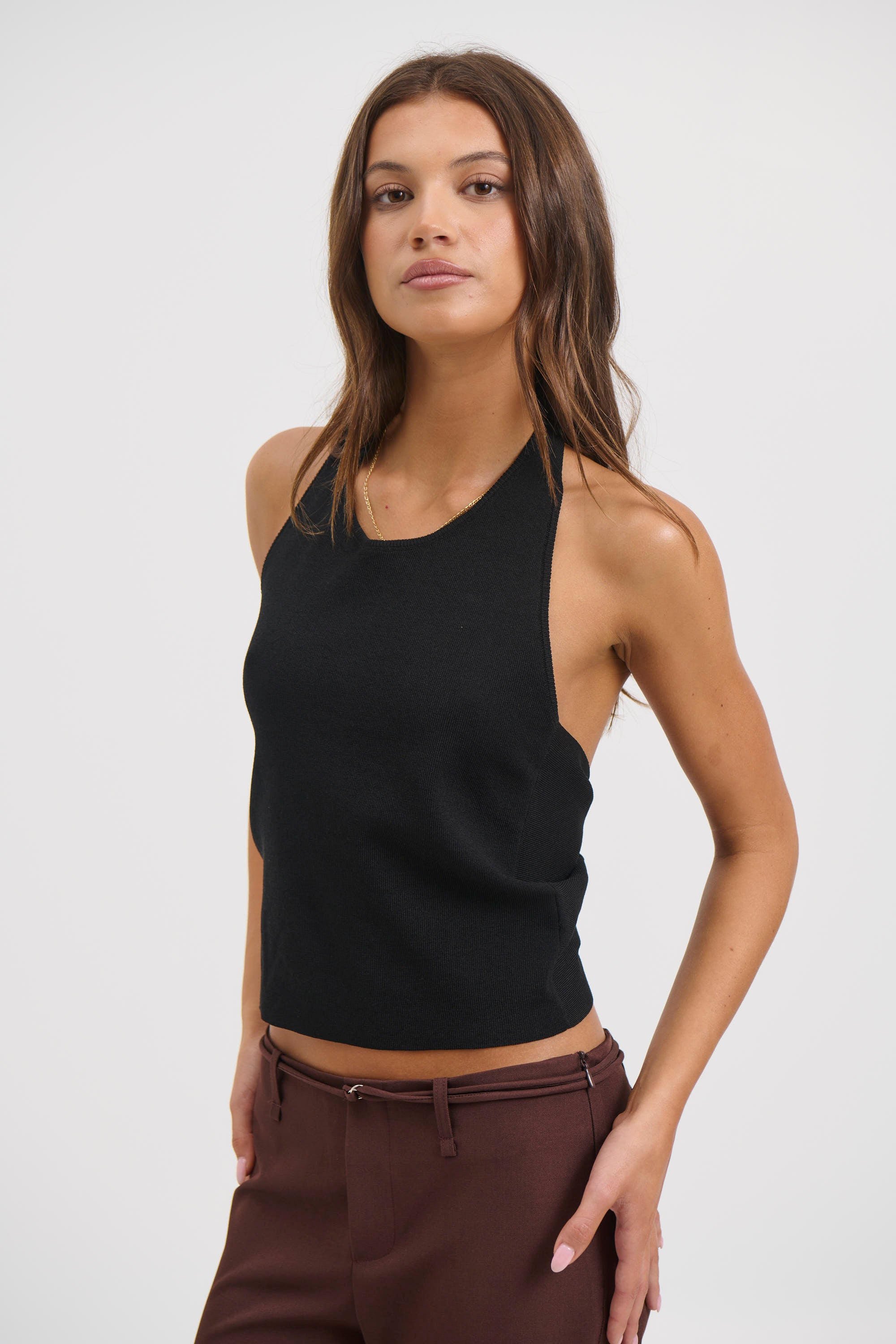 Opal Halter Top Black