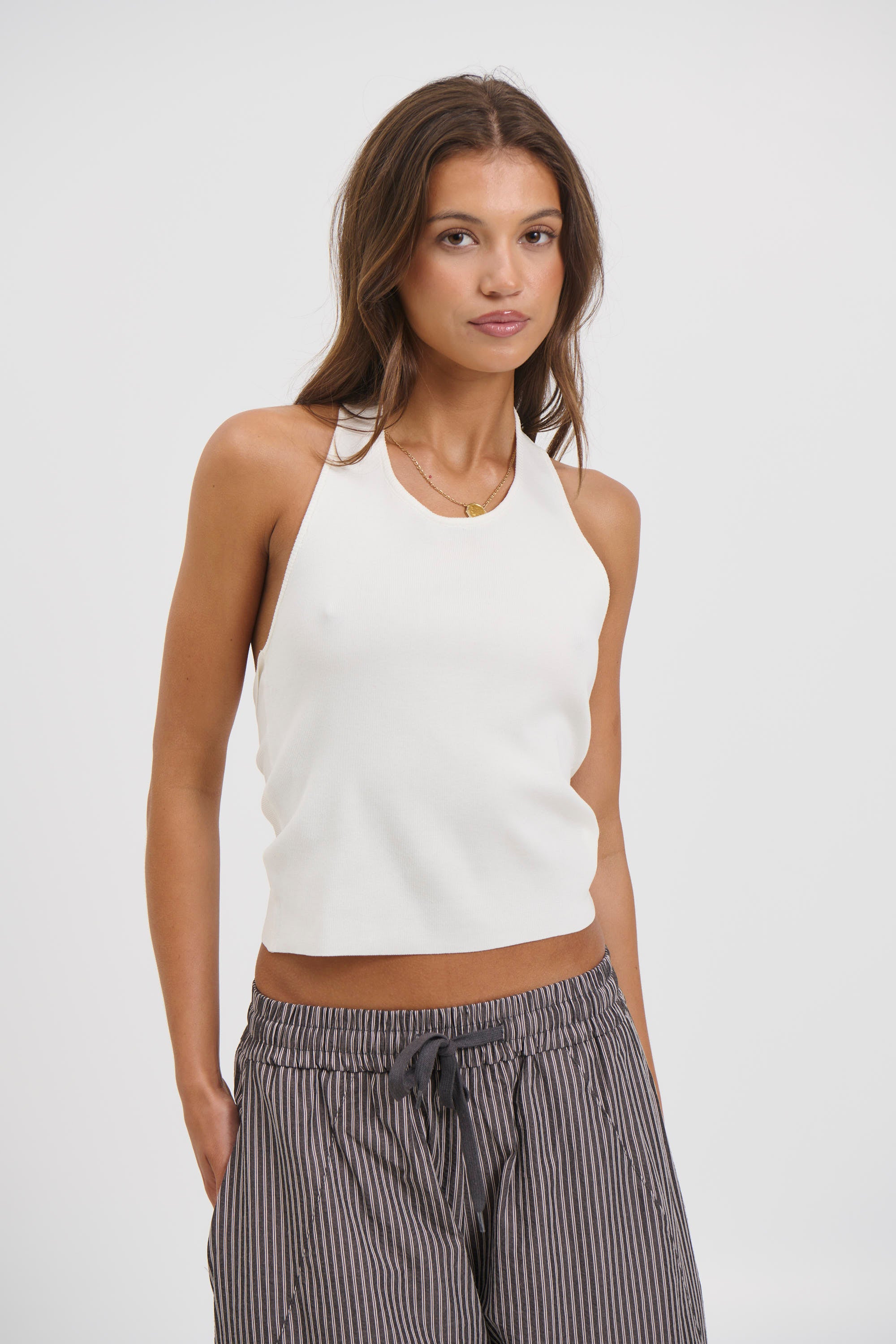 Opal Halter Top White