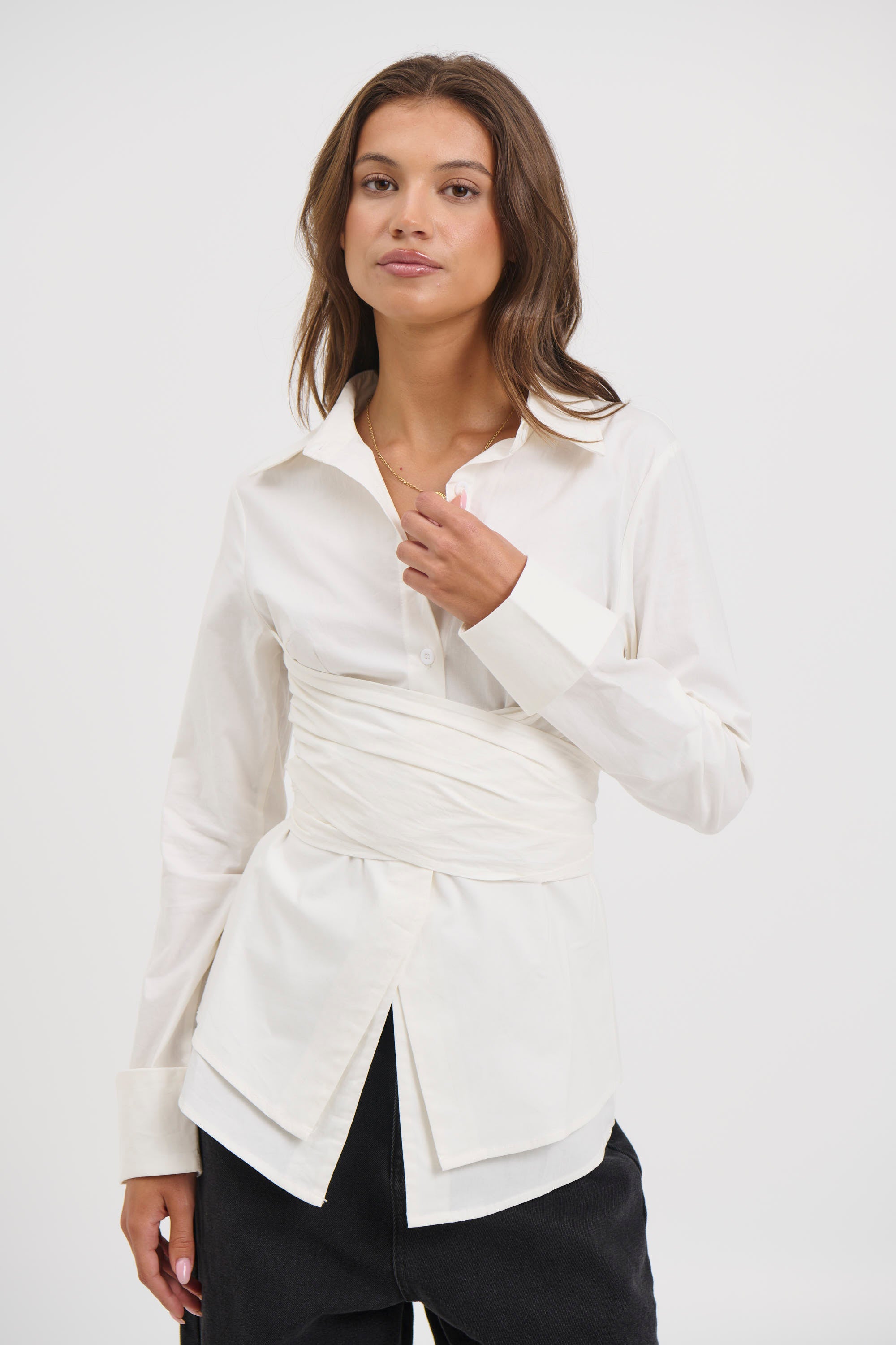 Vixon Wrap Shirt White