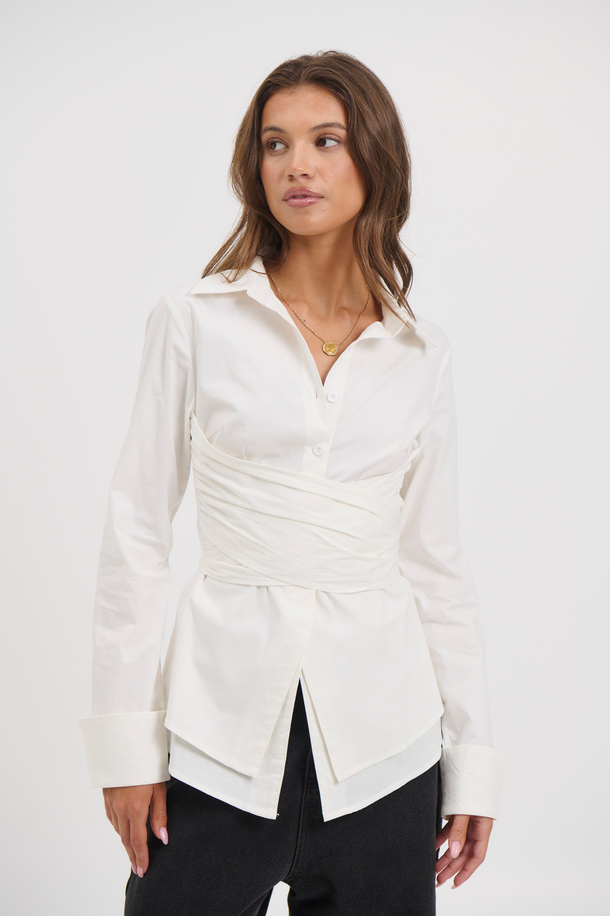 Vixon Wrap Shirt White