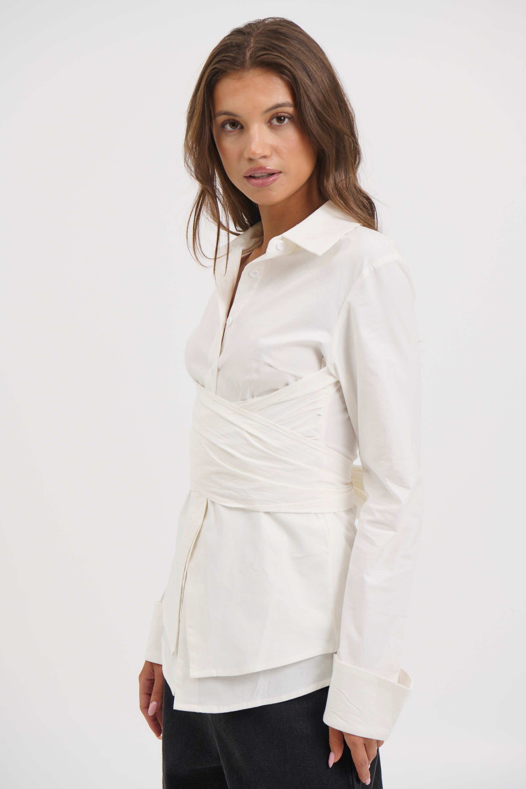 Vixon Wrap Shirt White
