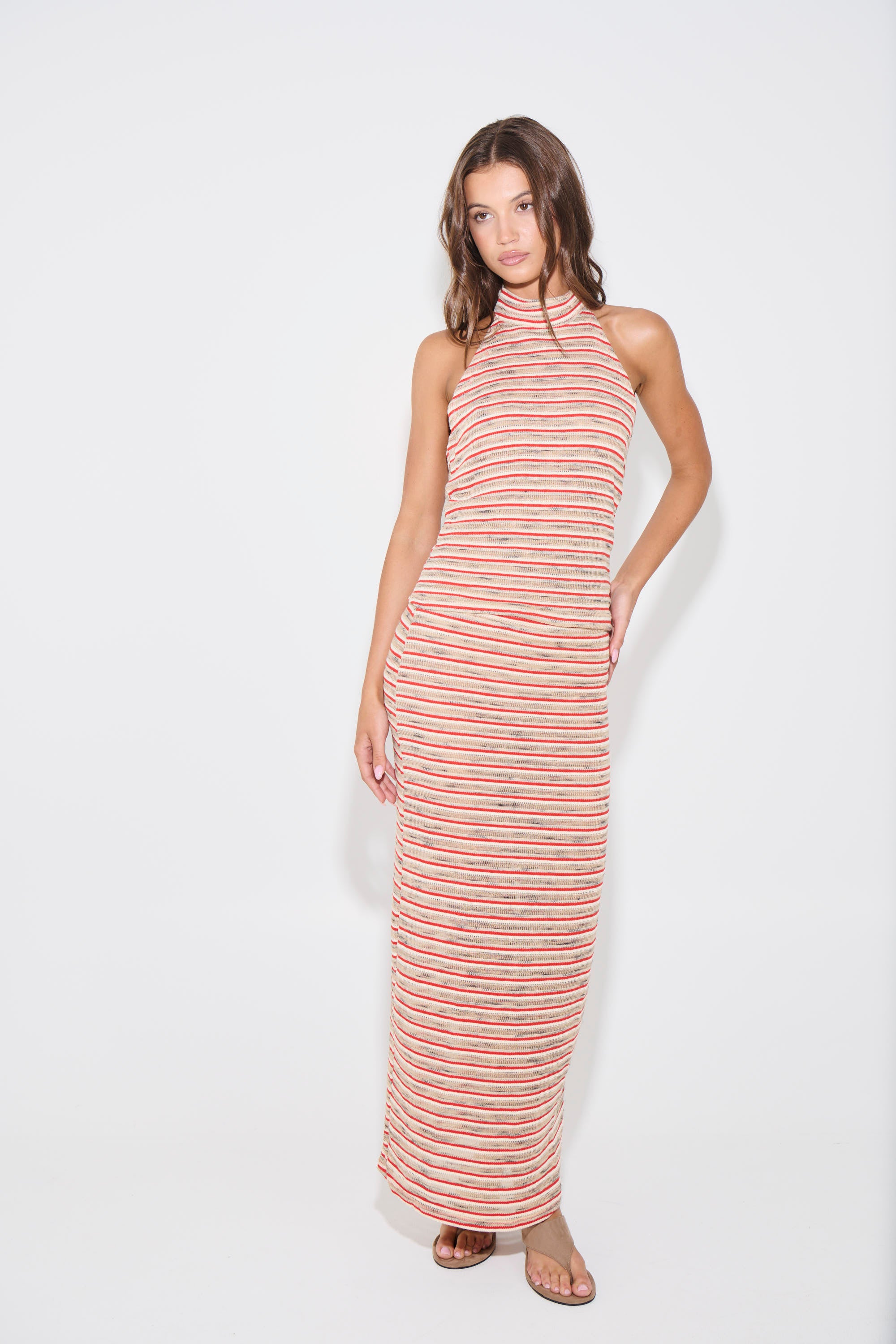Jordy Maxi Skirt Orange Stripe