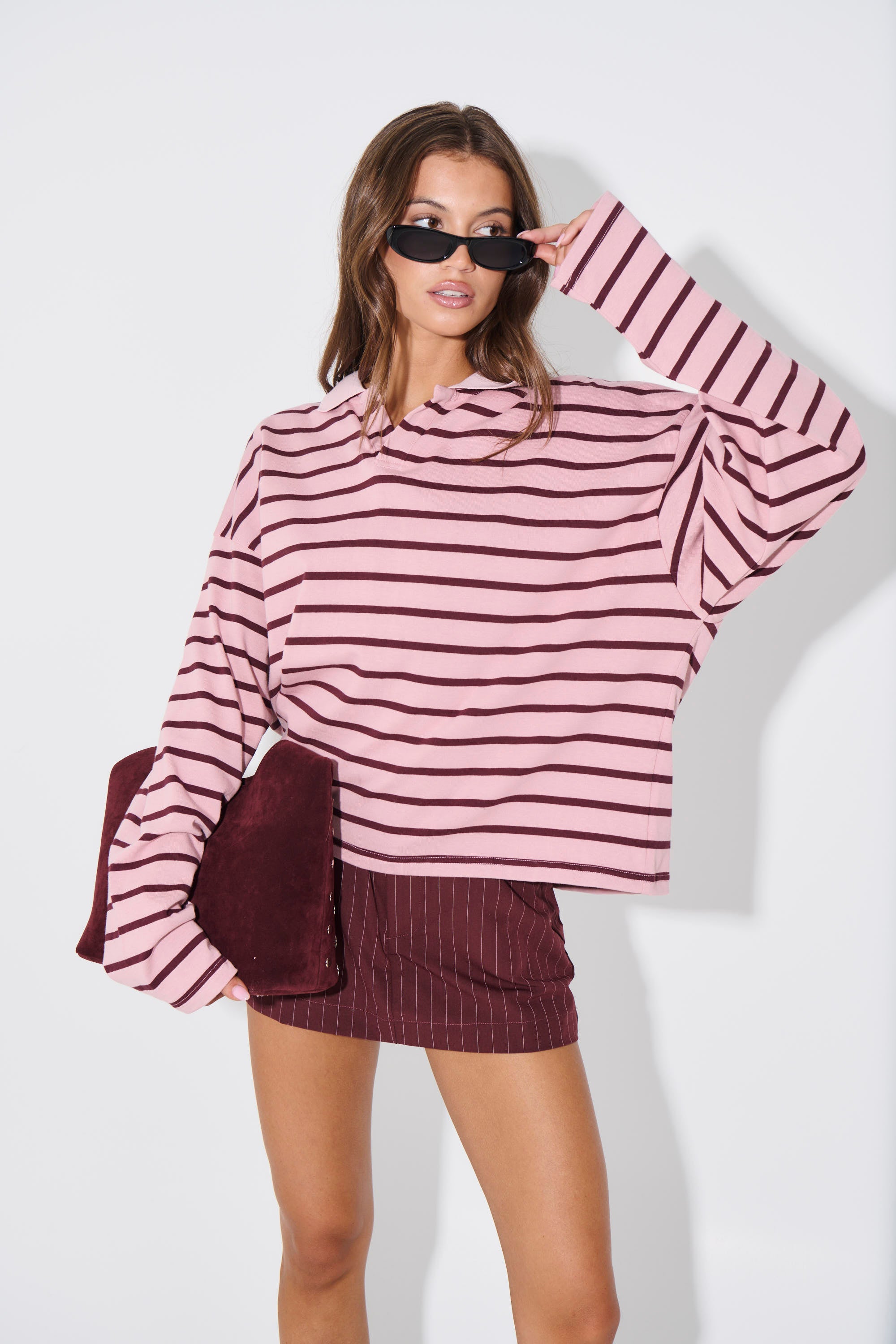 Rebels Jersey Burgundy Blush Stripe