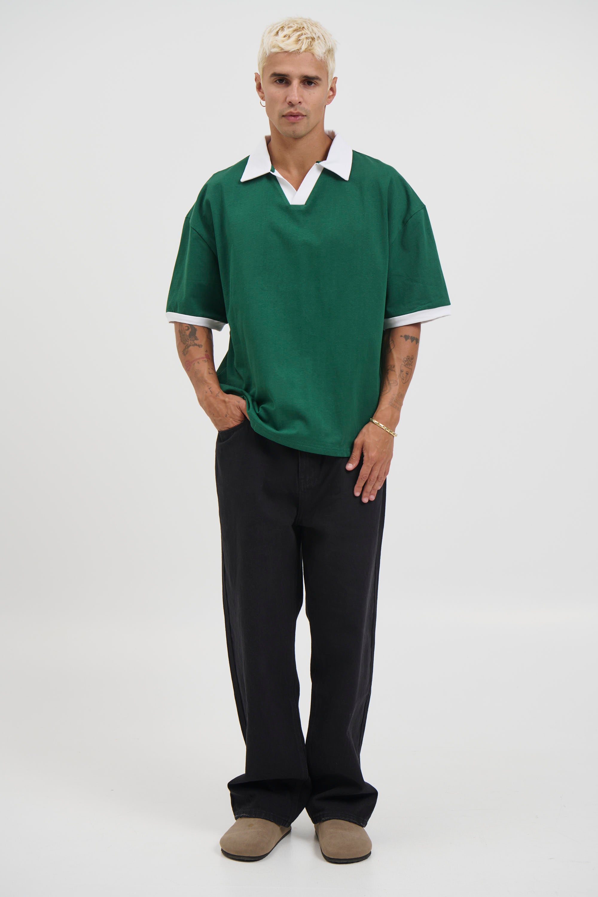 Two Tone Polo Emerald