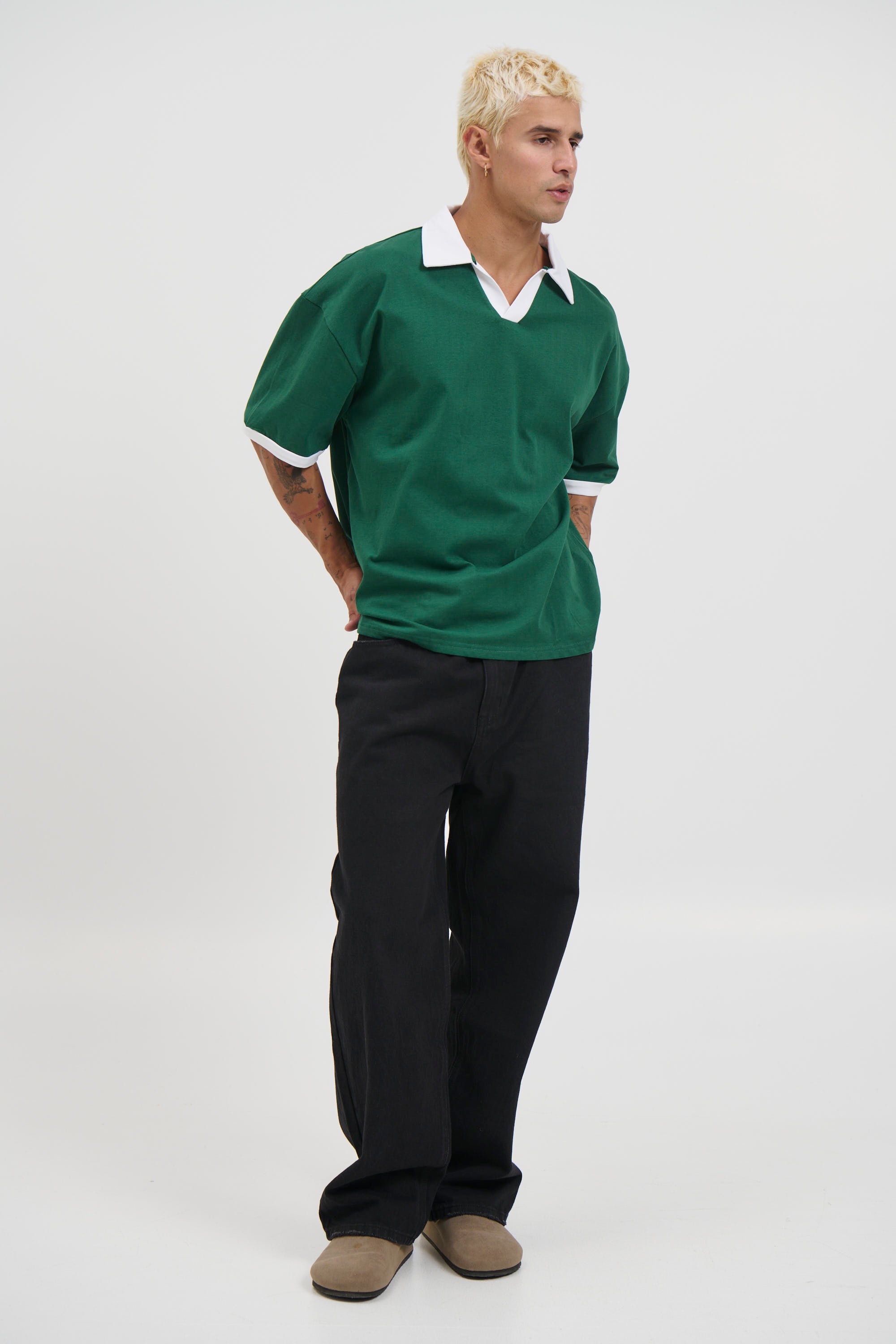 Two Tone Polo Emerald