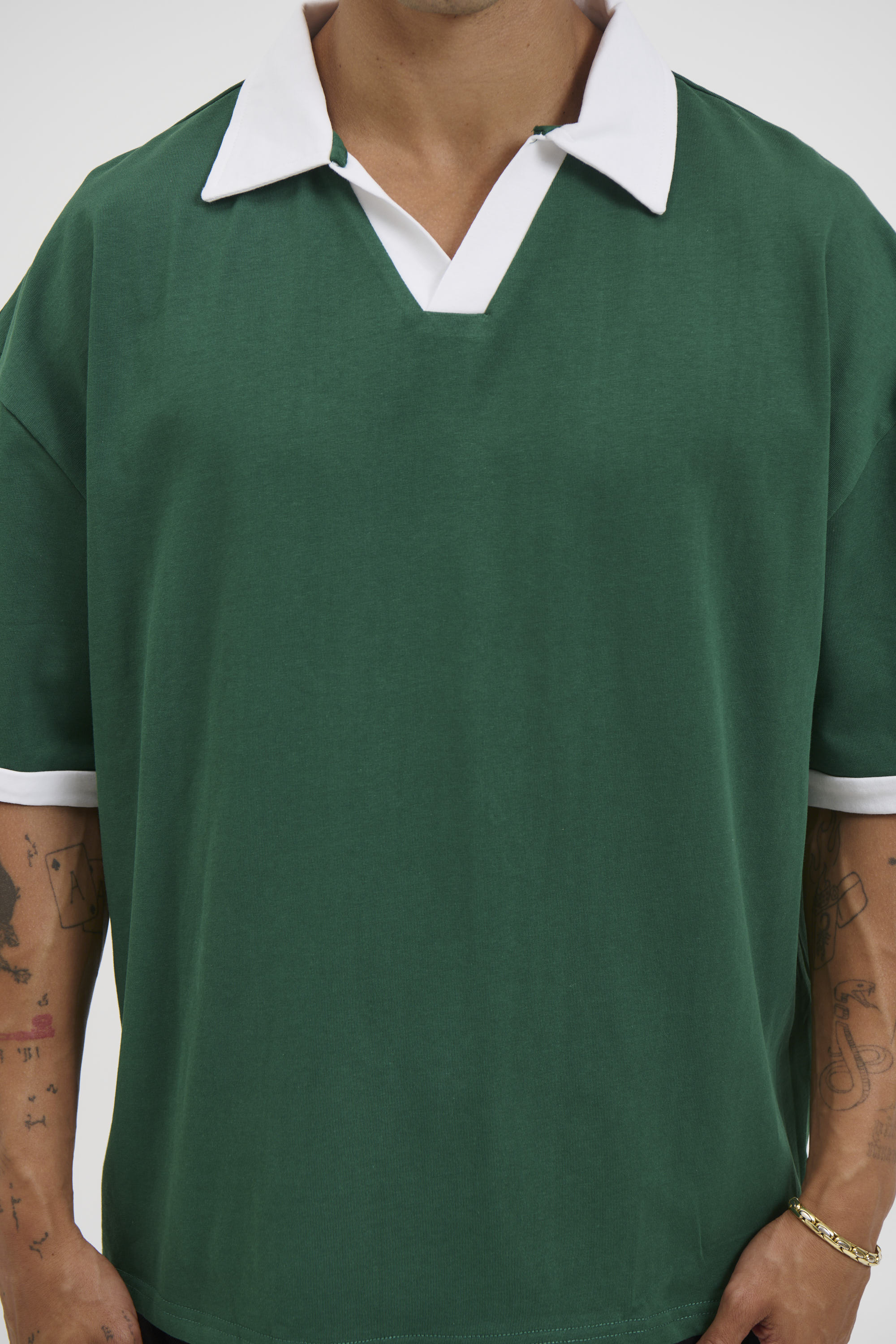 Two Tone Polo Emerald