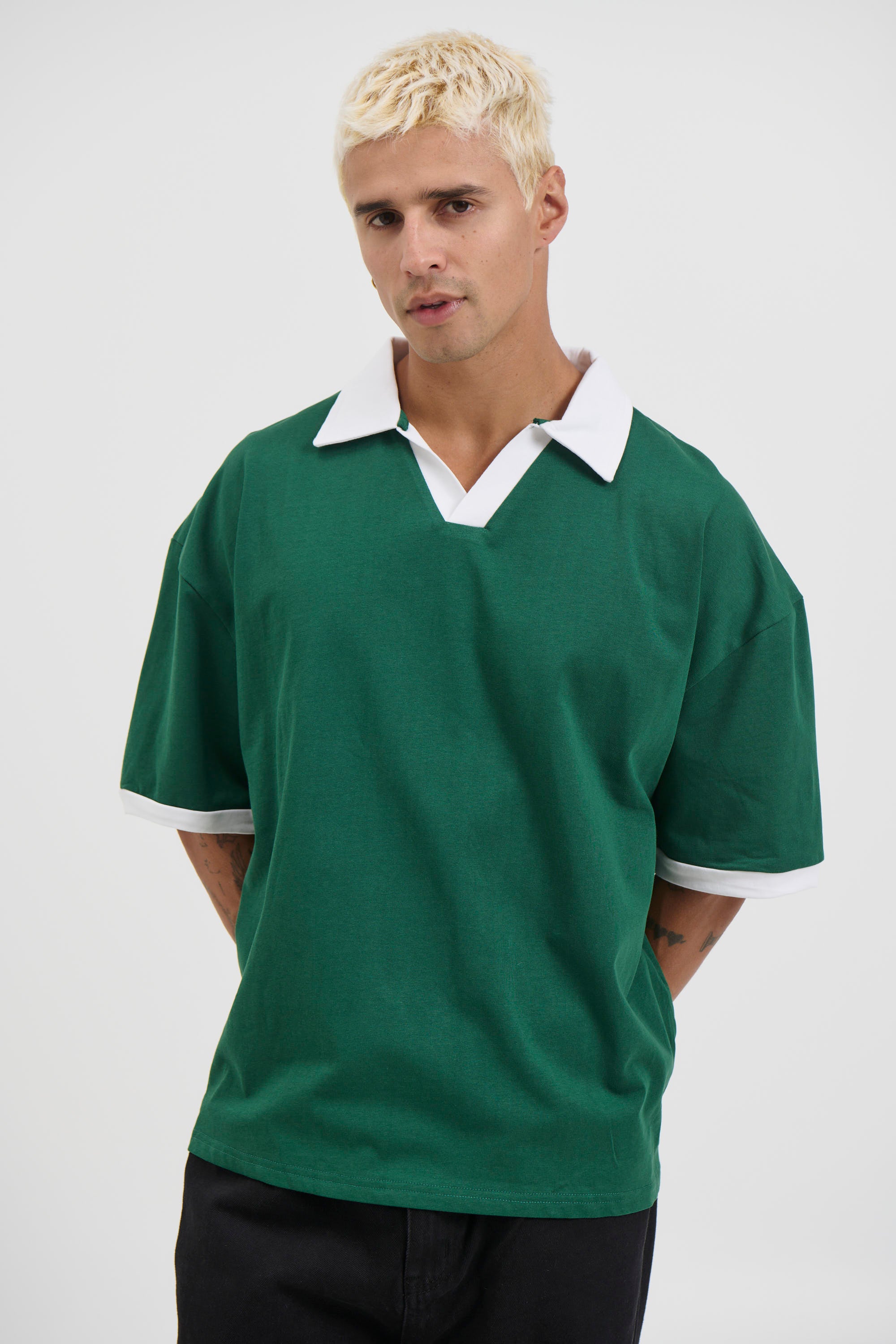 Two Tone Polo Emerald