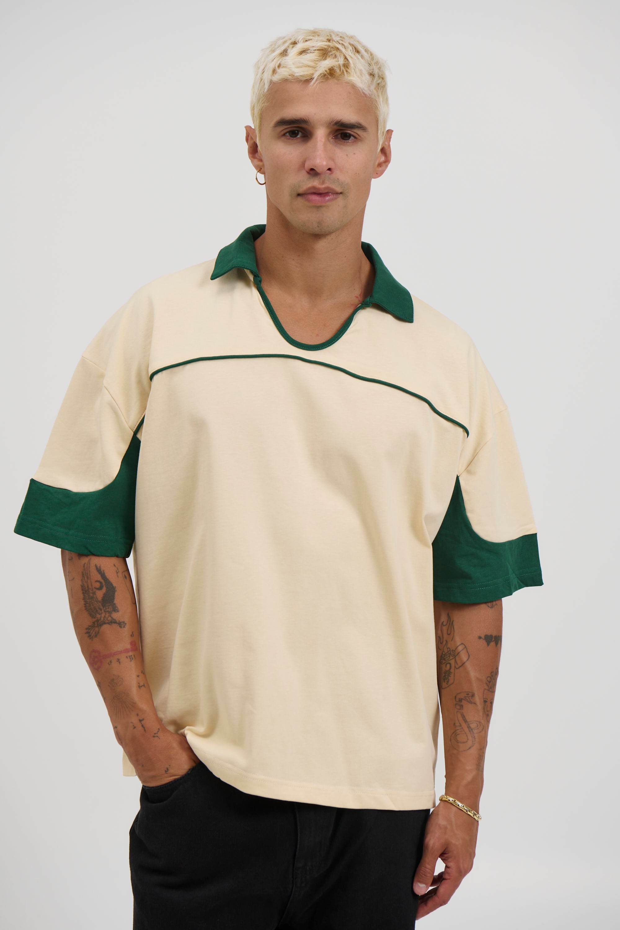 Paul Two Tone Polo Soft Yellow